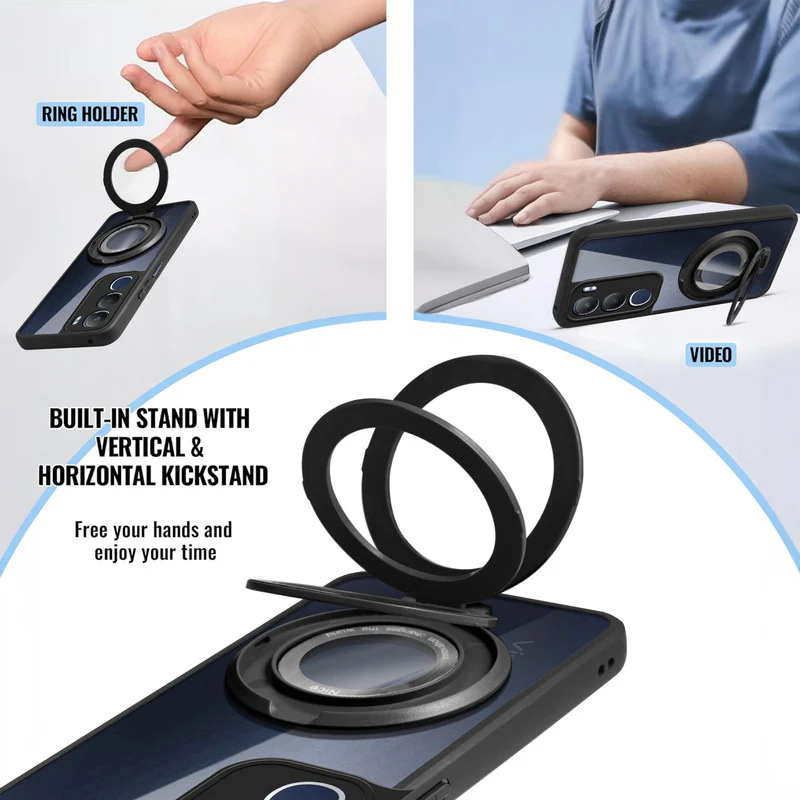 Soft Frame Clear Case Ring Holder Kickstand For Vivo Y29 5G - Image 4