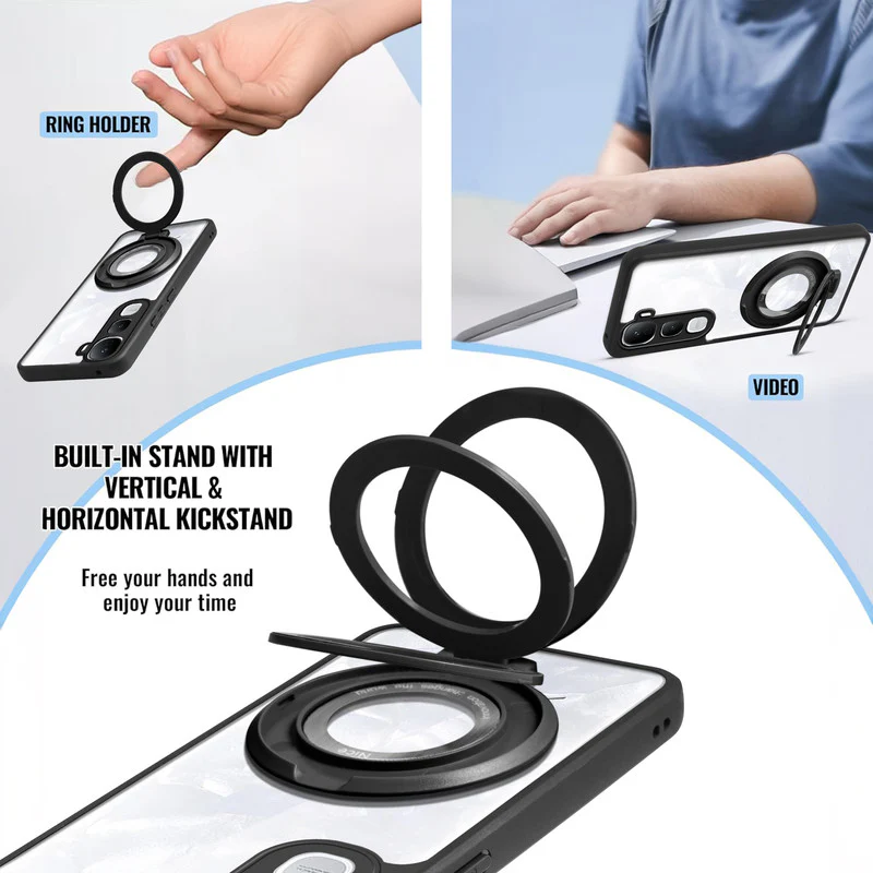 Soft Frame Clear Case Ring Holder Kickstand For Vivo Y400 Pro 5G - Image 4