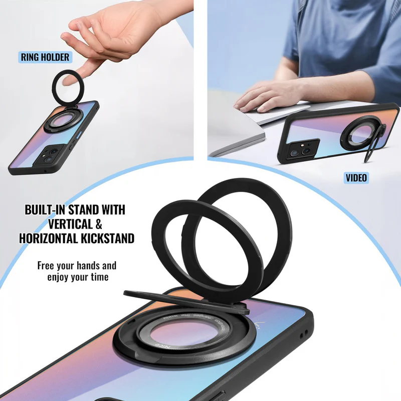 Soft Frame Clear Case Ring Holder Kickstand For Vivo Y75 5G - Image 4