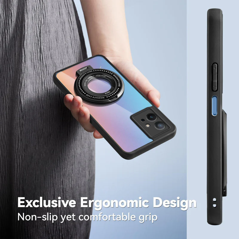 Soft Frame Clear Case Ring Holder Kickstand For Vivo Y75 5G - Image 5