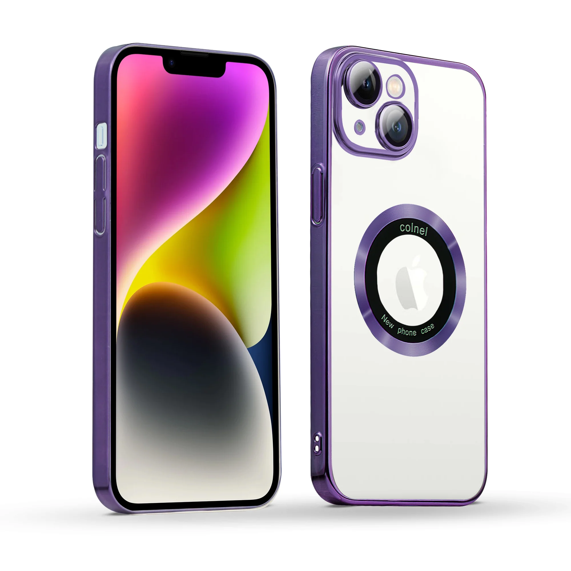 Transparent Back with Colorful Edges Case for Apple iPhone 14 - Image 21