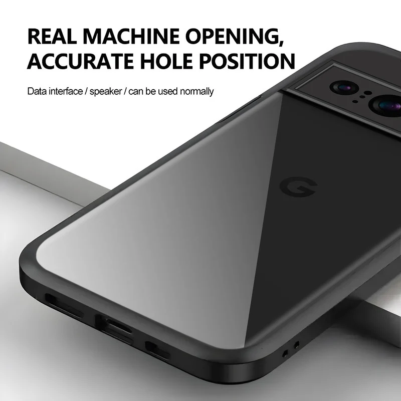 Transparent Case with Silicone Frame Back Cover for Google Pixel 8 Pro - Image 4