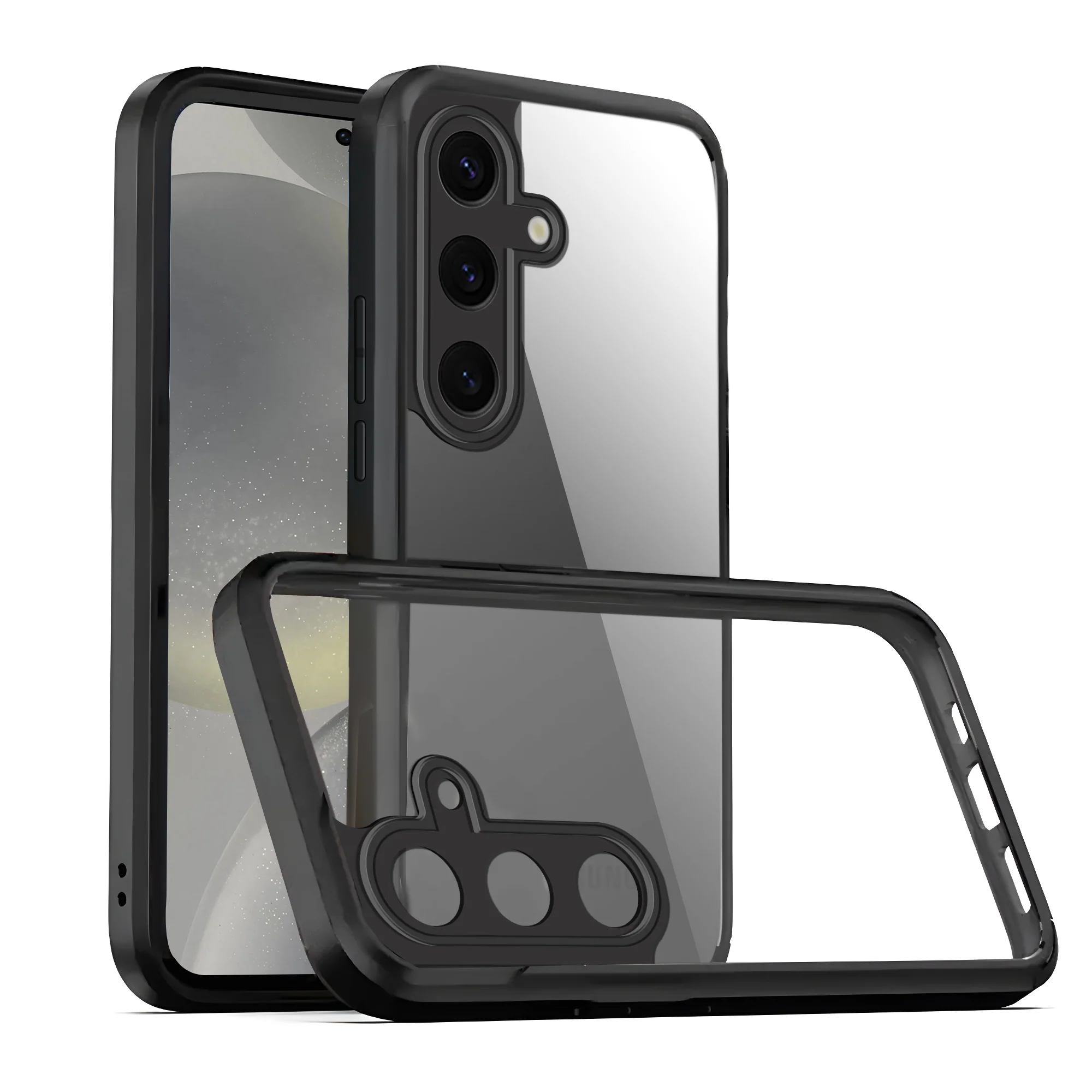 Transparent Case with Silicone Frame Back Cover for Samsung S24 5G