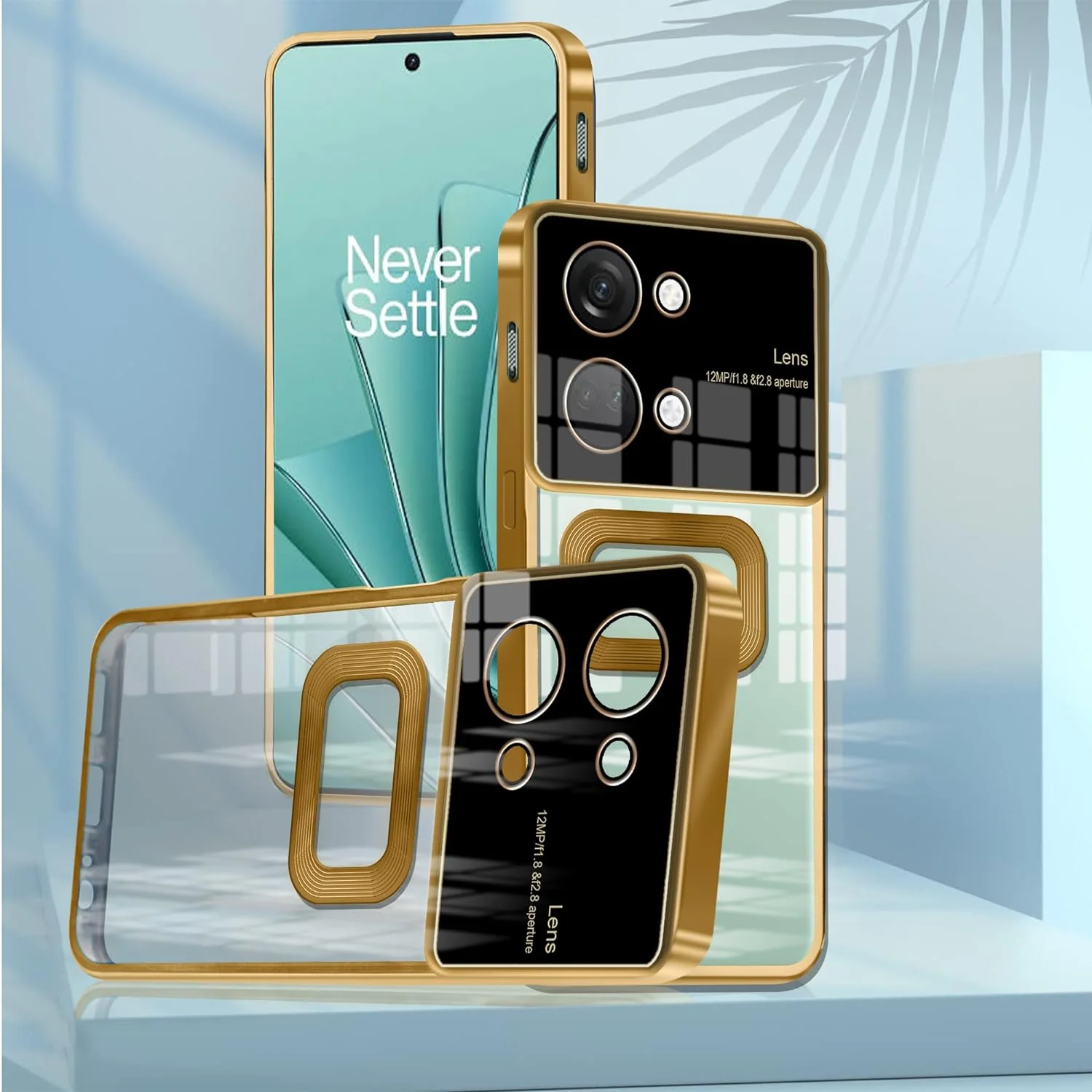 Transparent CD Chrome Back Cover Case for OnePlus Nord 3 5G | 360 Degree Protection with Camera Lens Protector - Black - Image 2