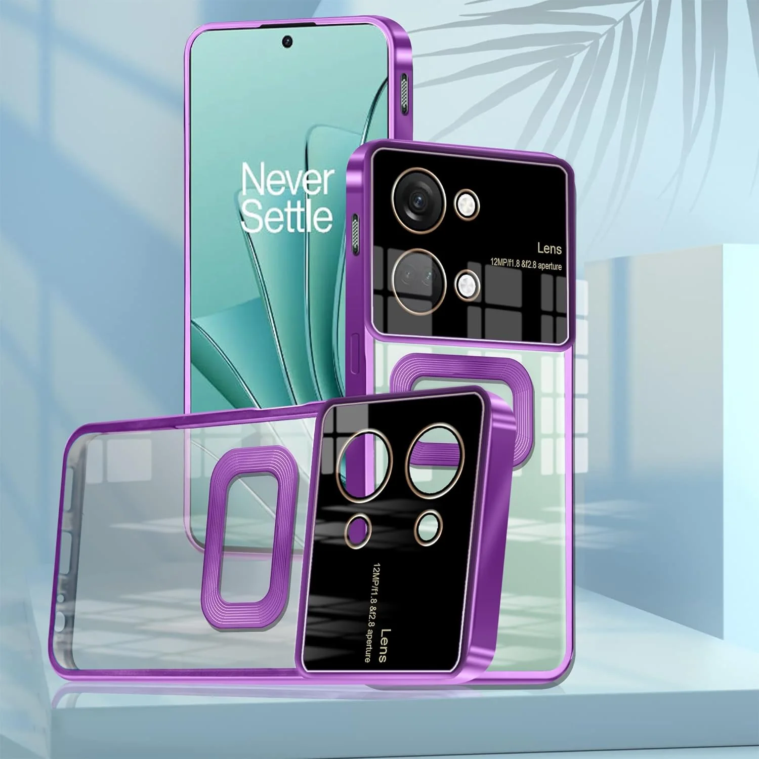 Transparent CD Chrome Back Cover Case for OnePlus Nord 3 5G | 360 Degree Protection with Camera Lens Protector - Black - Image 9