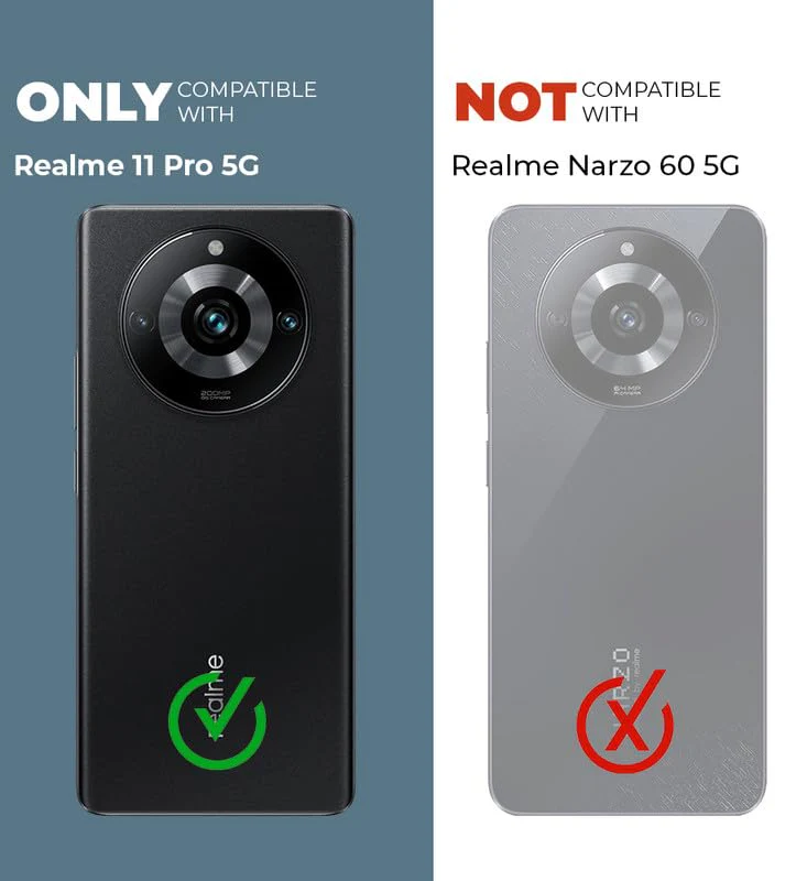 Transparent CD Logo Cut Back Cover Case for Realme 11 Pro Plus 5G Clear Back with Camera Lens Protector - Black - Image 2