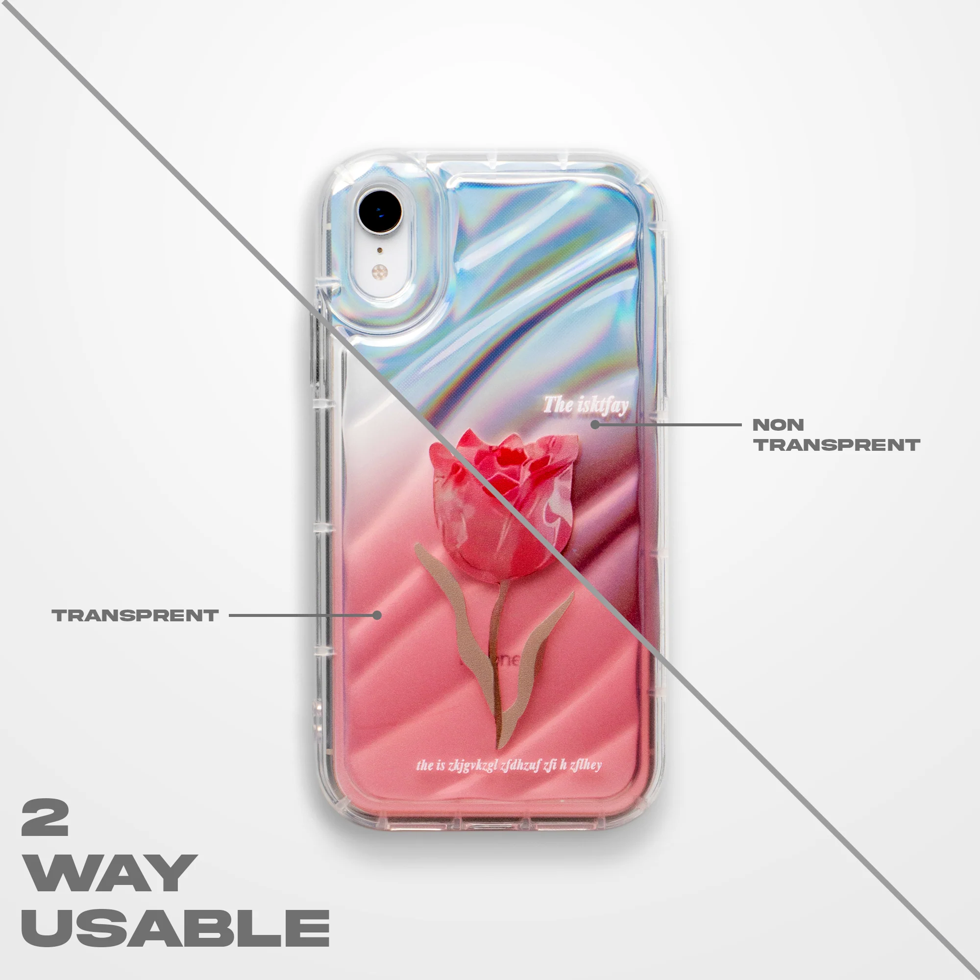 Tulip Flower Print Transparent Back Cover for Apple iPhone 15 Pro - Image 4