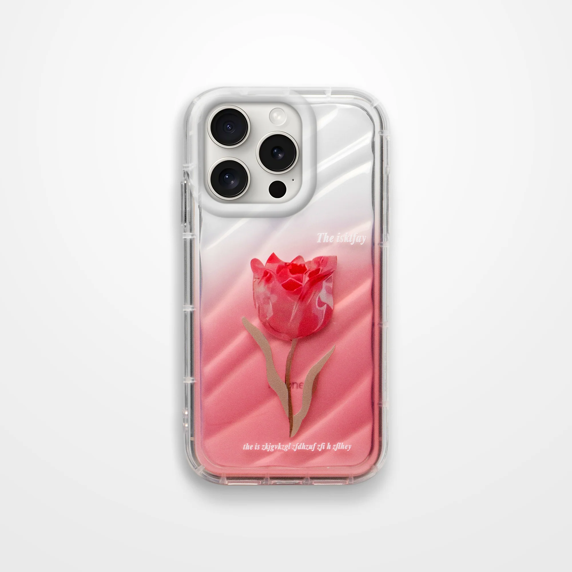 Tulip Flower Print Transparent Back Cover for Apple iPhone 15 Pro Max