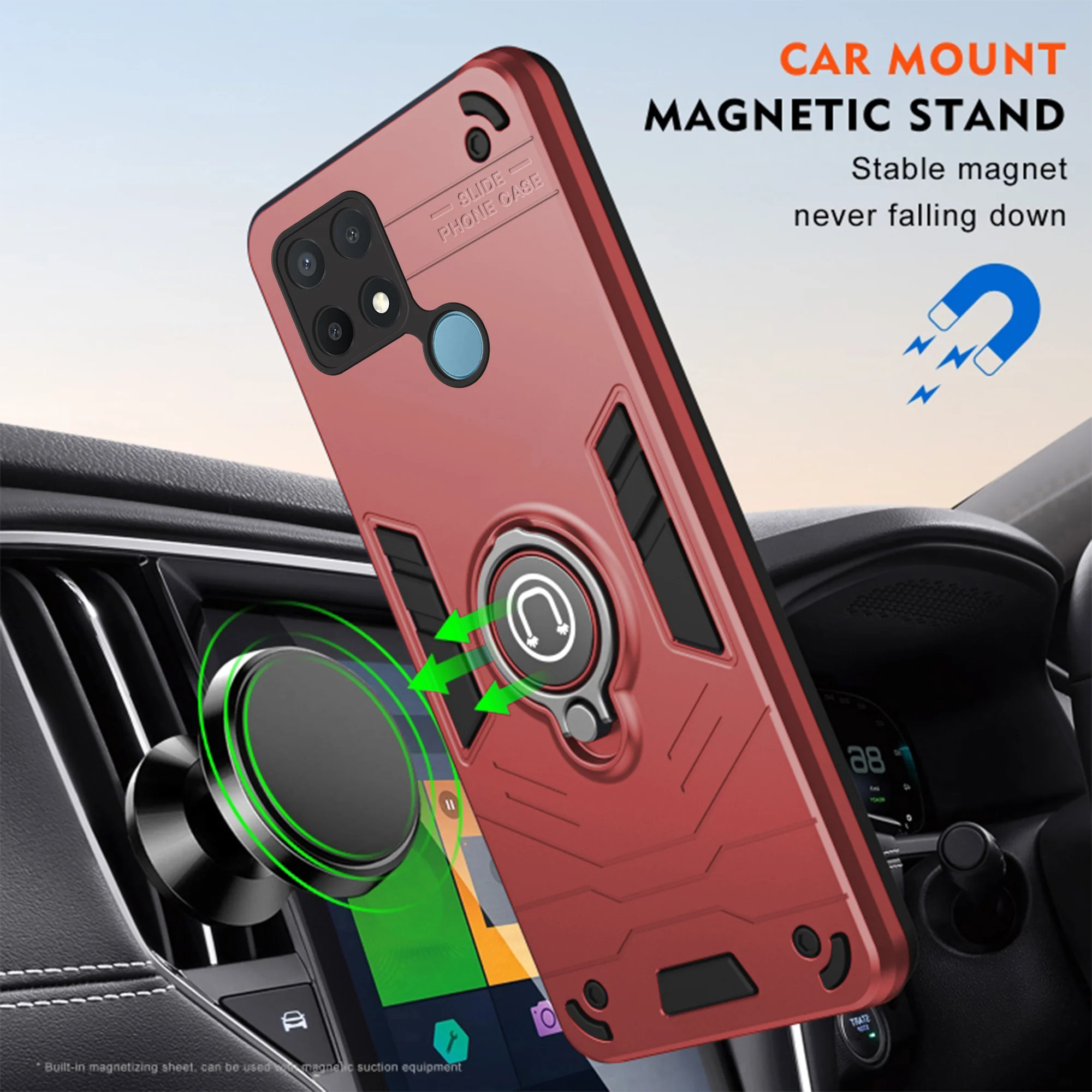 Ultra Rugged Armor Case with Rotating Ring Holder Back Case For Oppo A15 - Image 24