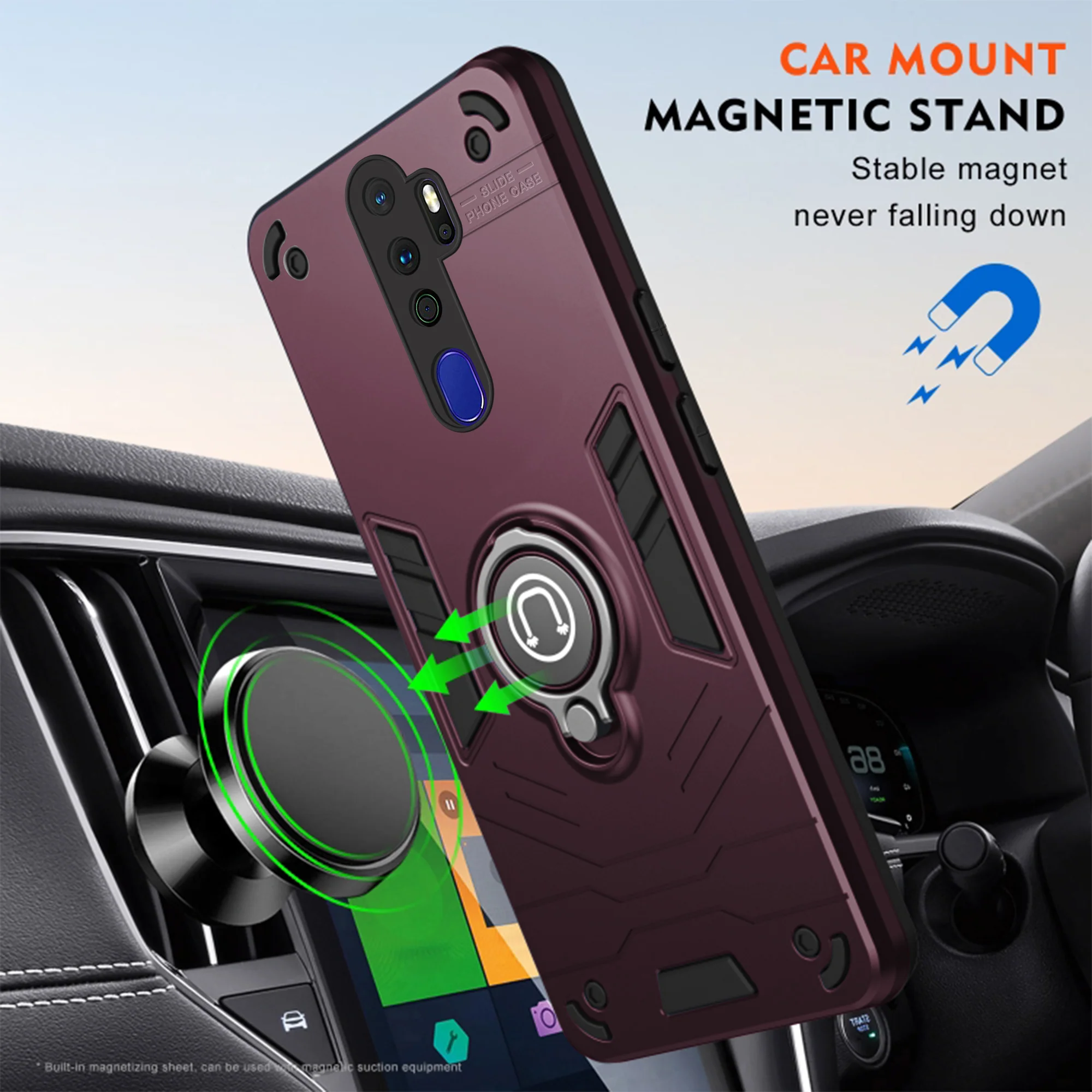 Ultra Rugged Armor Case with Rotating Ring Holder Back Case For Oppo A9 2020 - Image 30