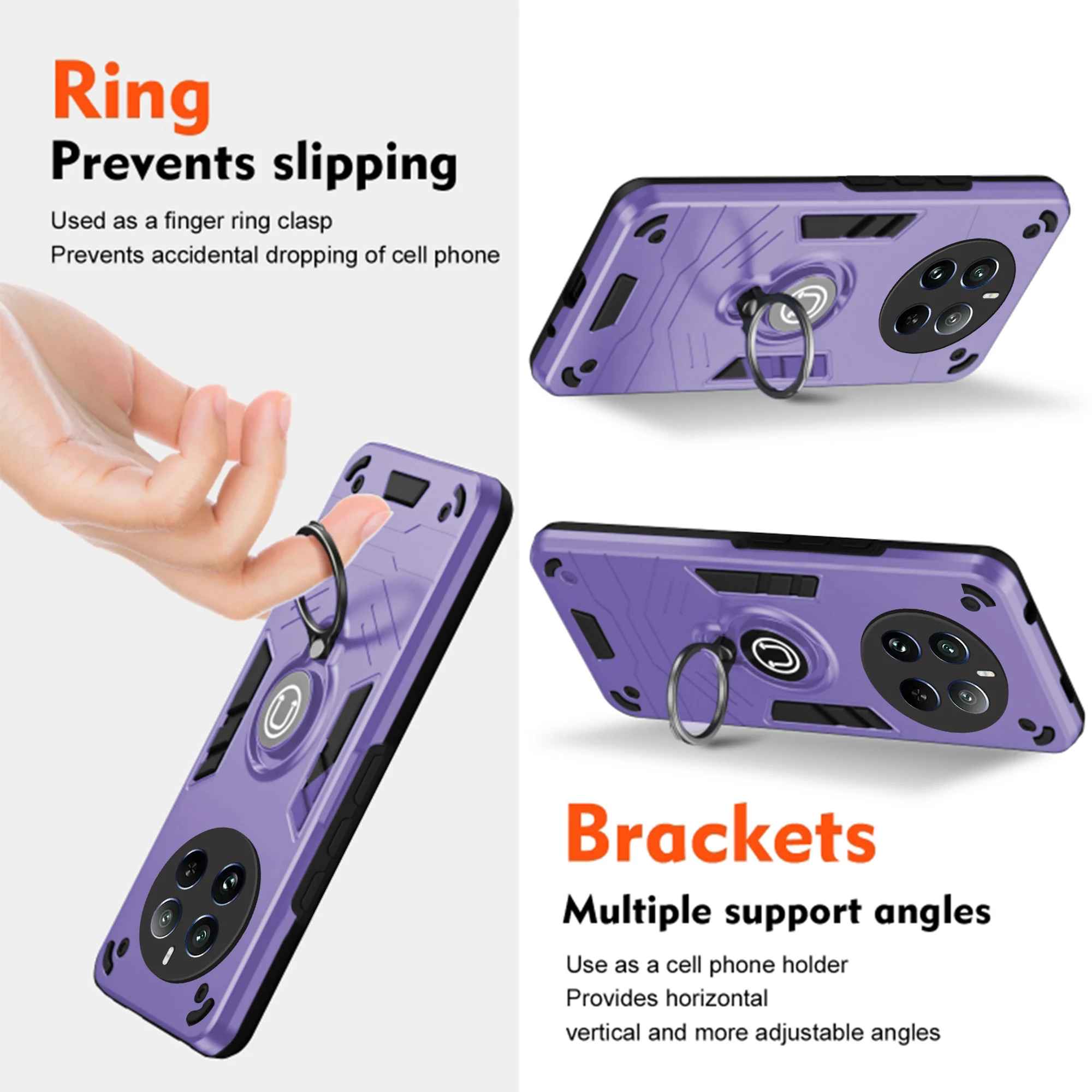 Ultra Rugged Armor Case with Rotating Ring Holder Back Case For Realme 12 Pro 5G - Image 15