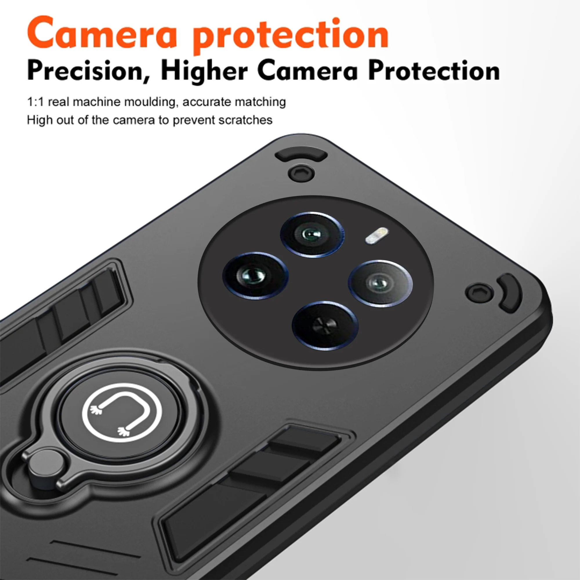Ultra Rugged Armor Case with Rotating Ring Holder Back Case For Realme 12 Pro 5G - Image 4