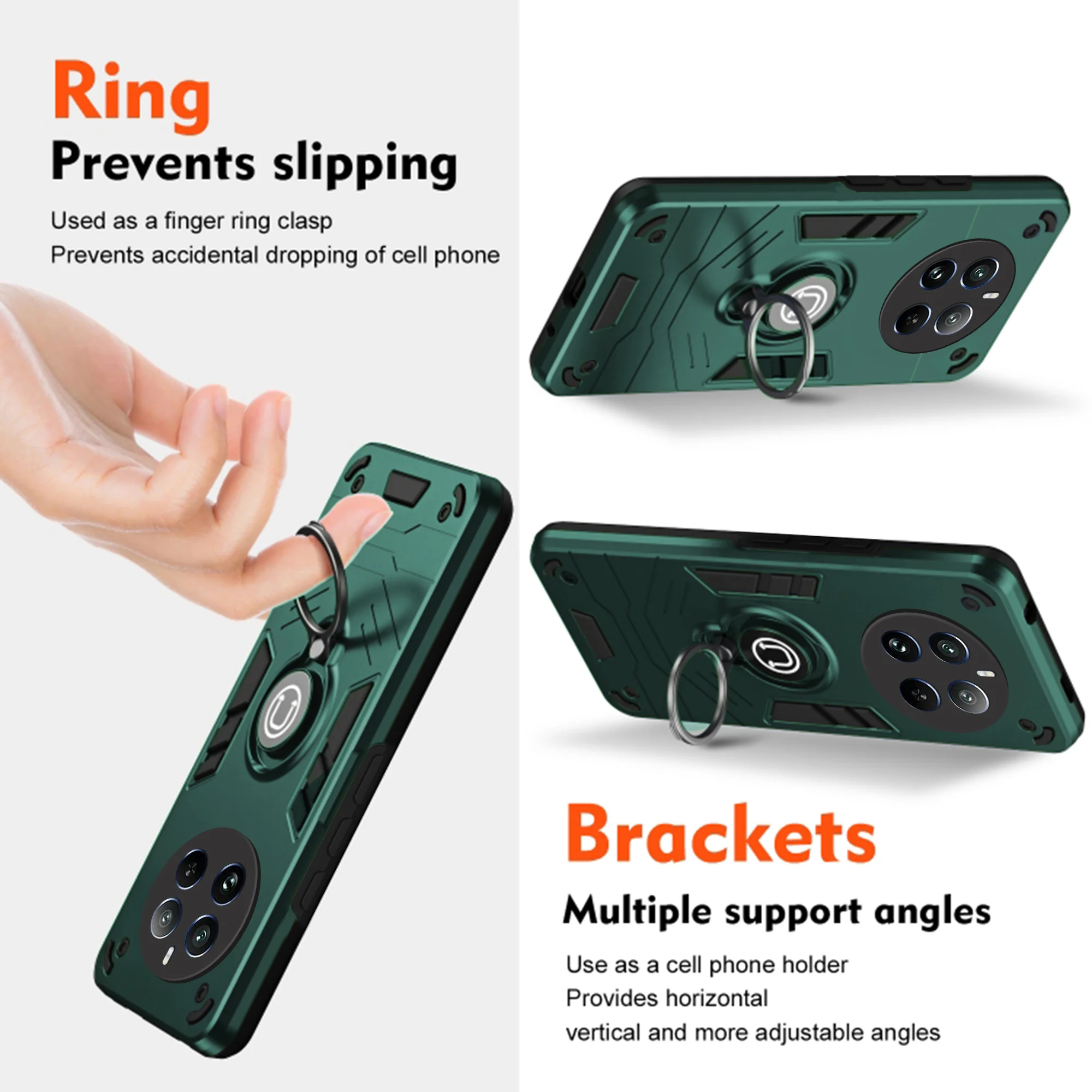 Ultra Rugged Armor Case with Rotating Ring Holder Back Case For Realme 12 Pro 5G - Image 9