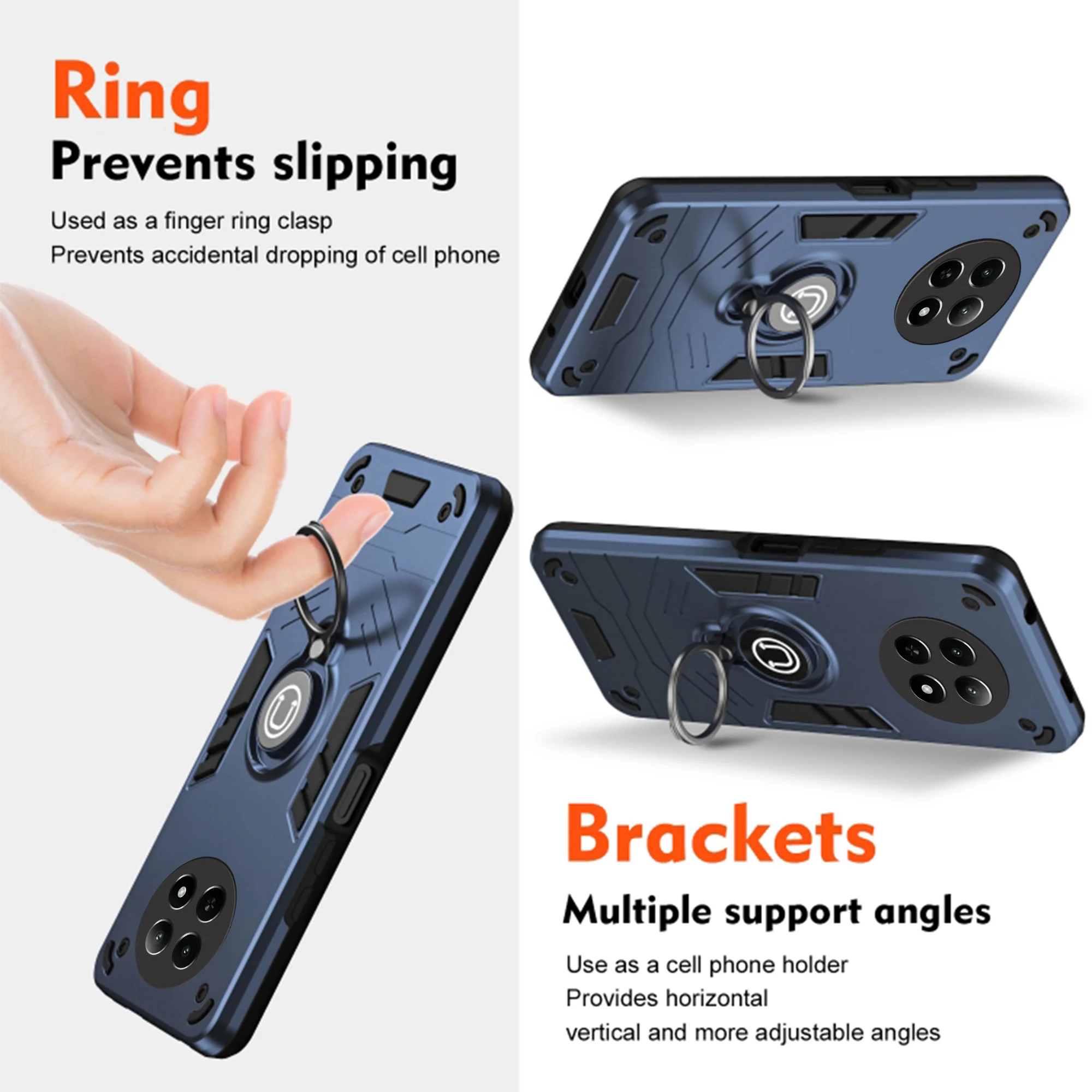Ultra Rugged Armor Case with Rotating Ring Holder Back Case For Realme 12X 5G - Image 27