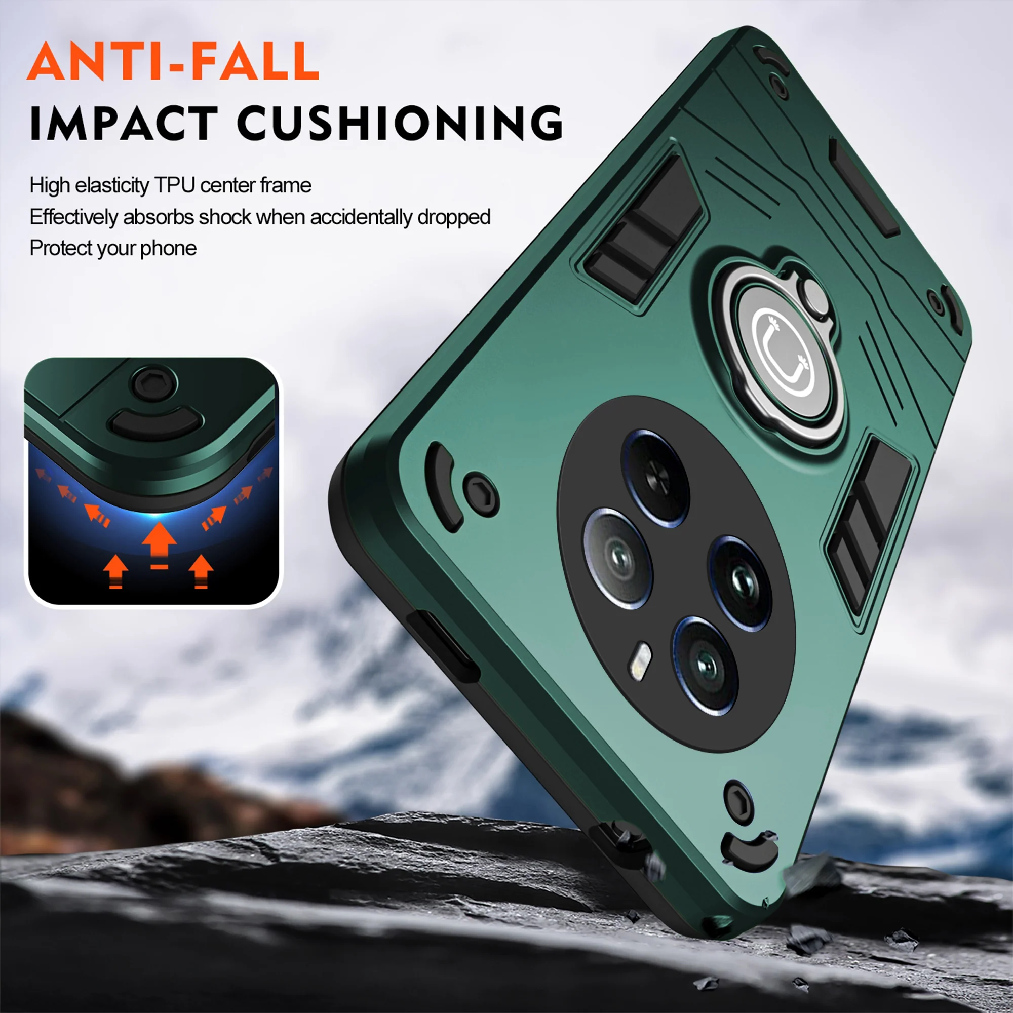 Ultra Rugged Armor Case with Rotating Ring Holder Back Case For Realme Narzo 70 Pro 5G - Image 11