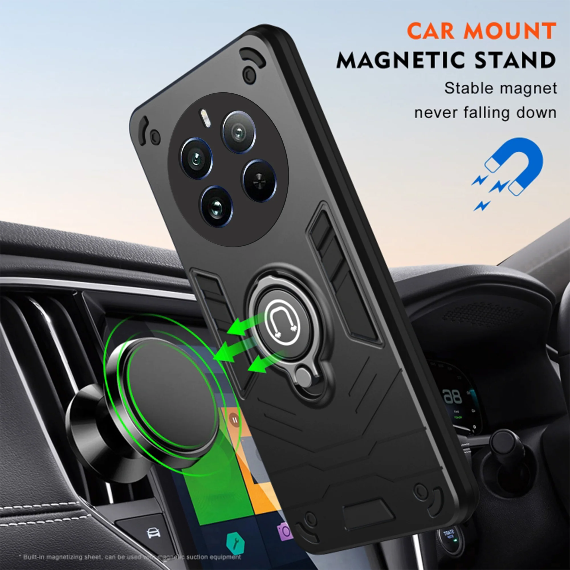 Ultra Rugged Armor Case with Rotating Ring Holder Back Case For Realme Narzo 70 Pro 5G - Image 6