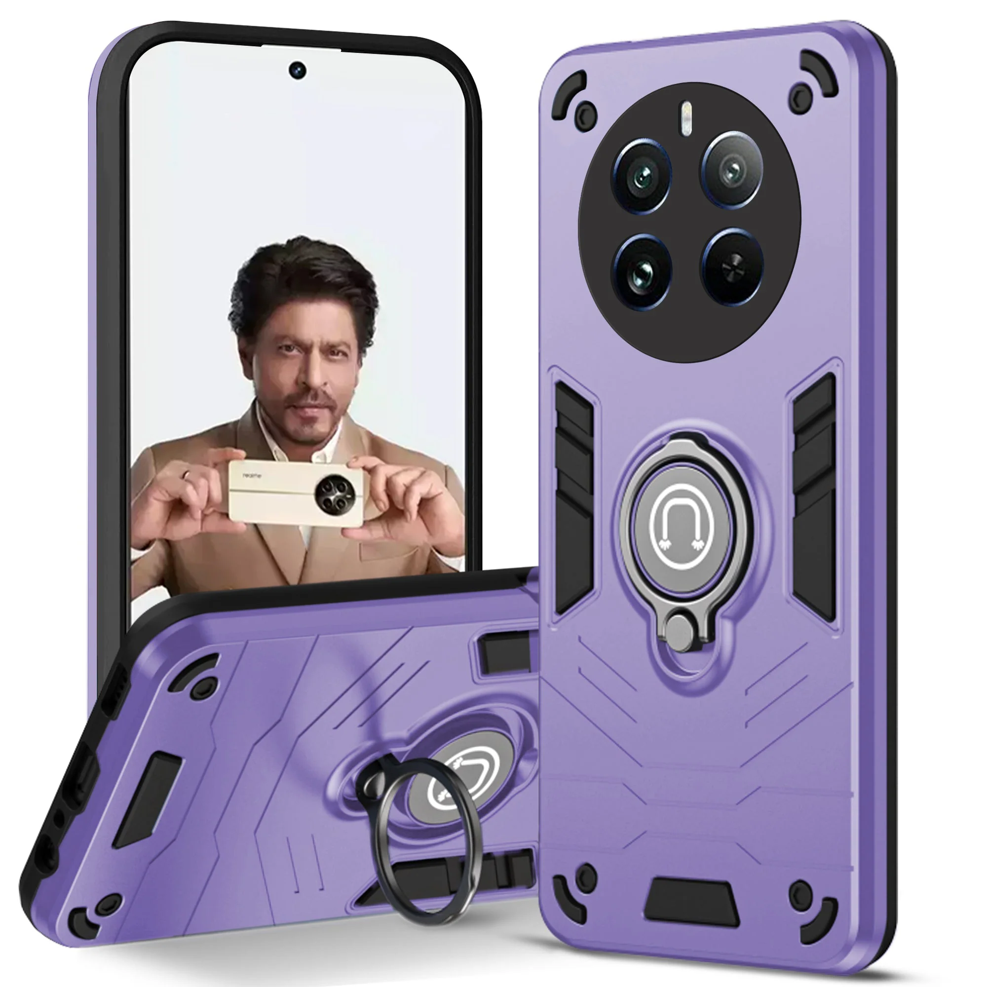 Ultra Rugged Armor Case with Rotating Ring Holder Back Case For Realme Narzo 70 Pro 5G - Image 13
