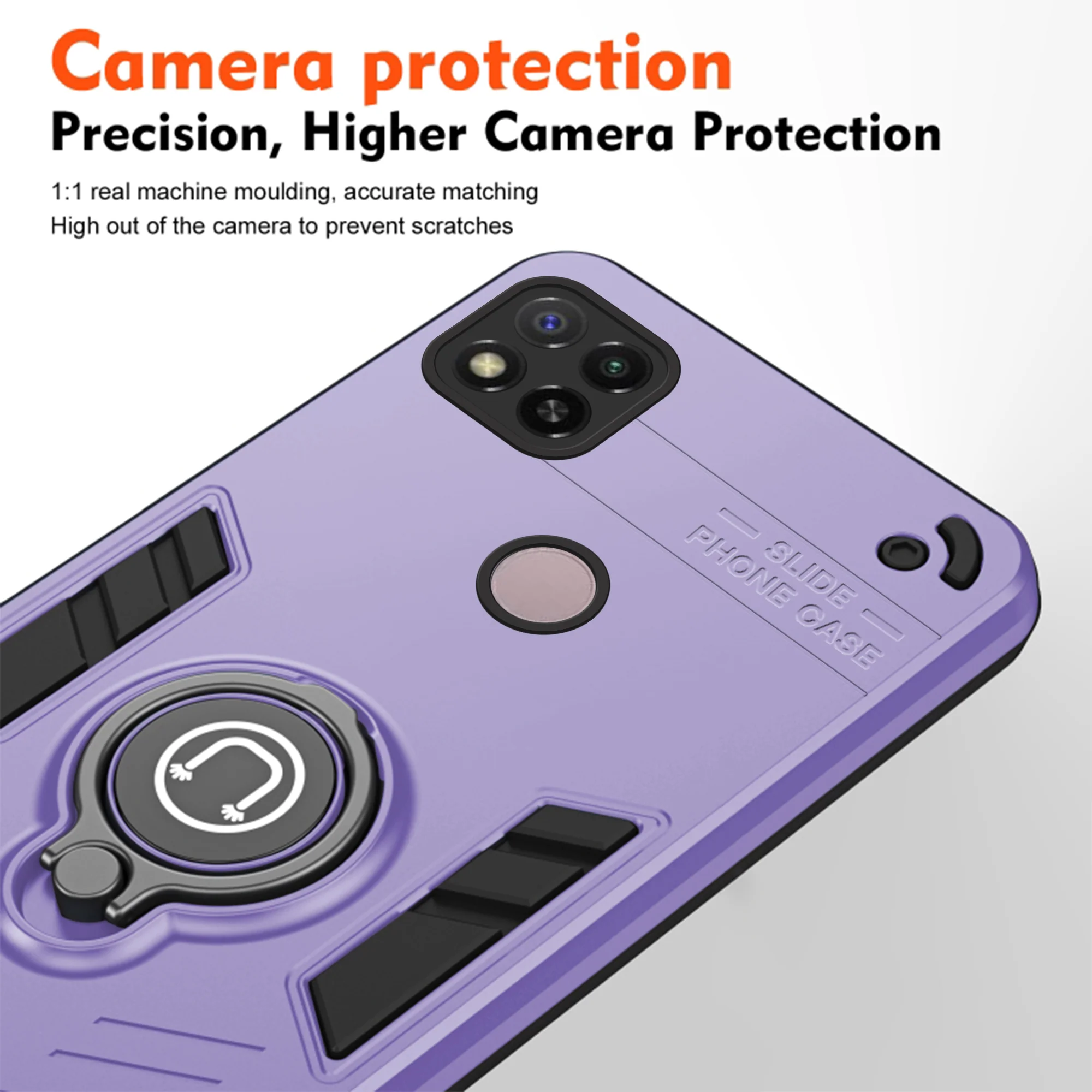 Ultra Rugged Armor Case with Rotating Ring Holder Back Case For Redmi 9C - Image 16