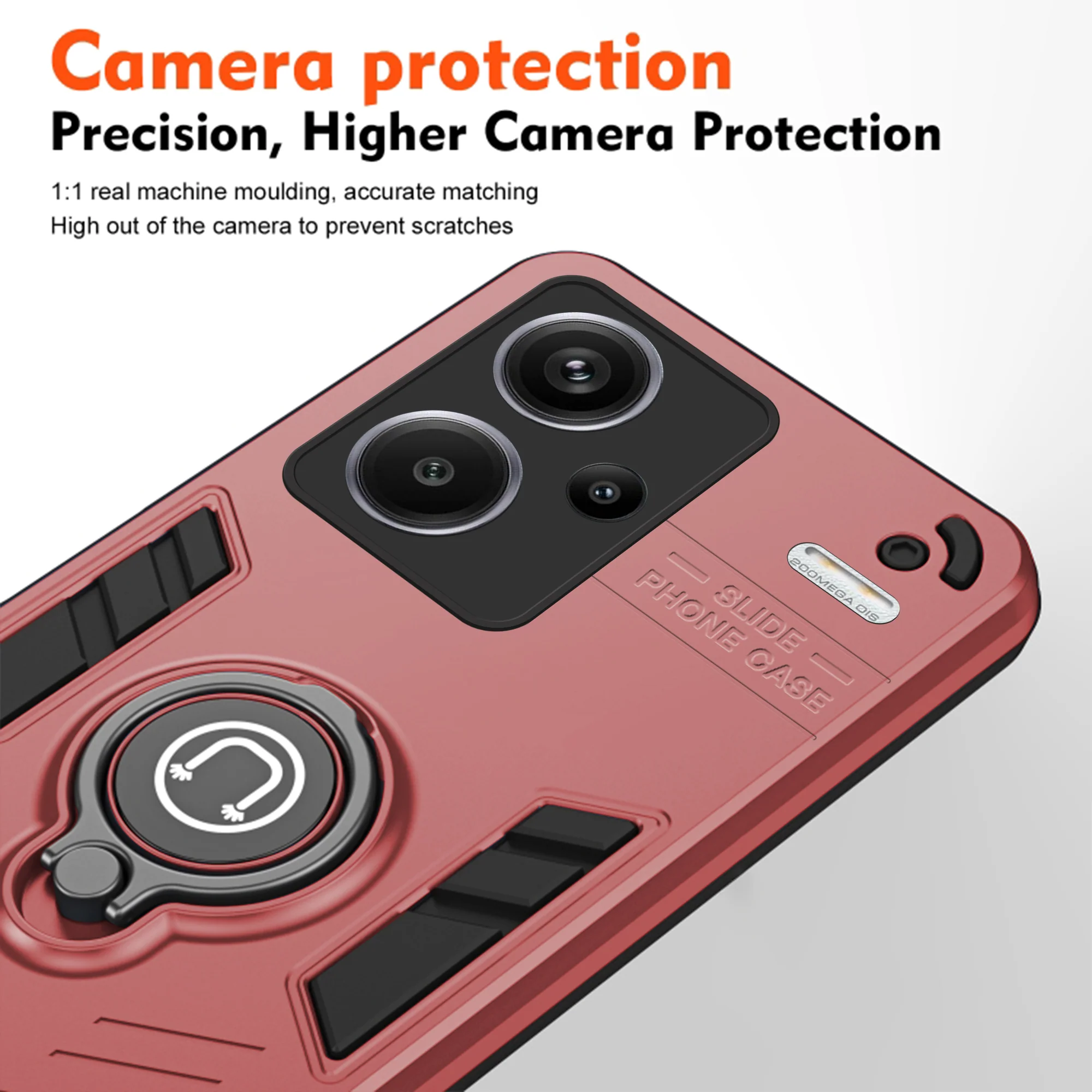 Ultra Rugged Armor Case with Rotating Ring Holder Back Case For Redmi Note 13 Pro Plus 5G - Image 4