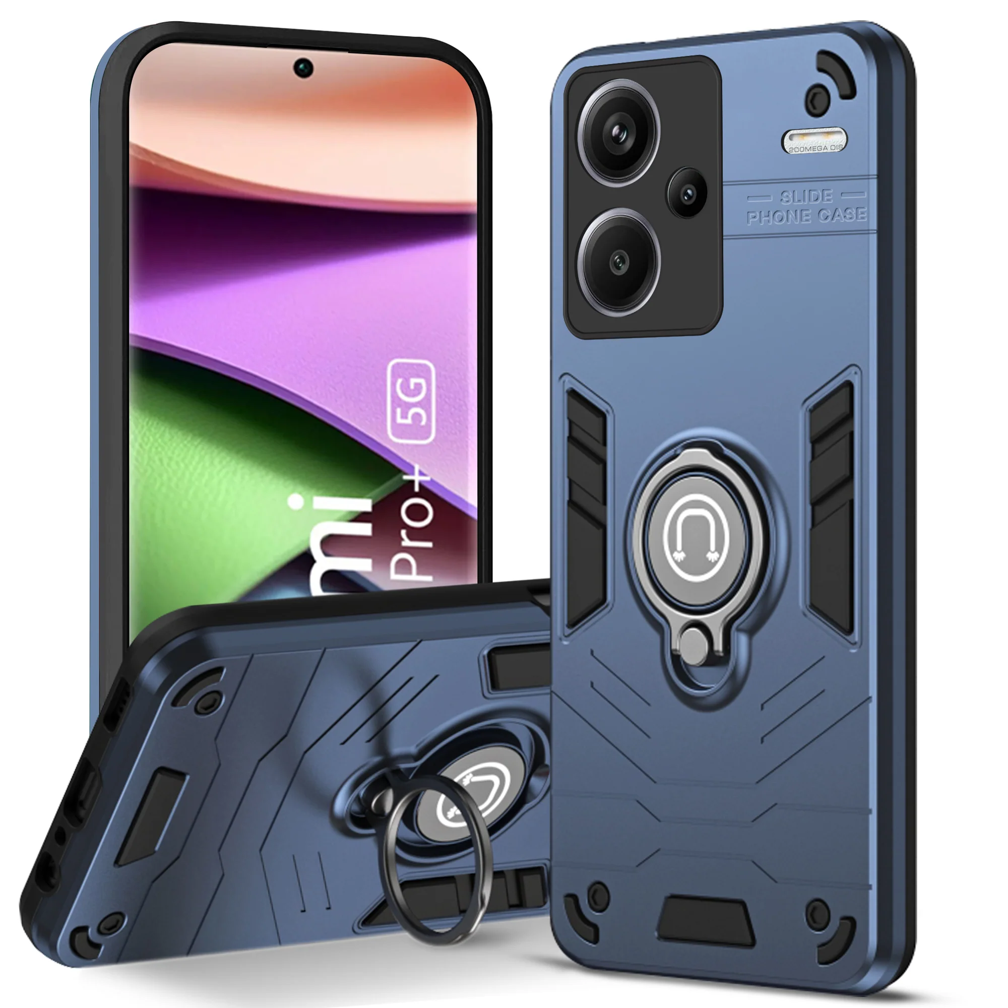 Ultra Rugged Armor Case with Rotating Ring Holder Back Case For Redmi Note 13 Pro Plus 5G - Image 7