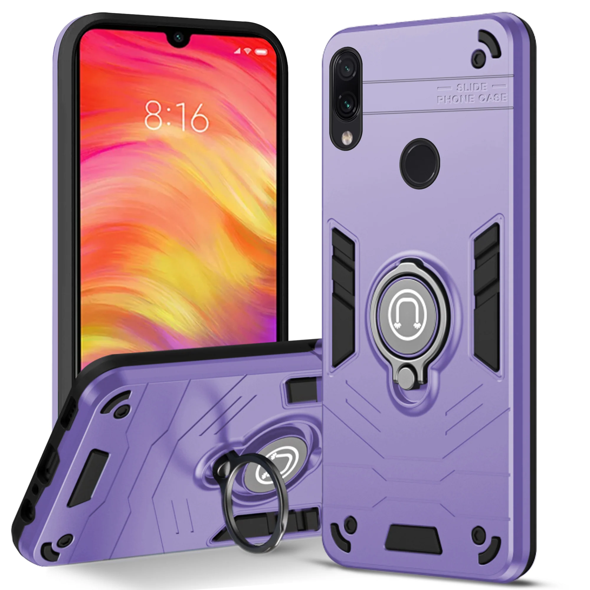 Ultra Rugged Armor Case with Rotating Ring Holder Back Case For Redmi Note 7 - Image 13