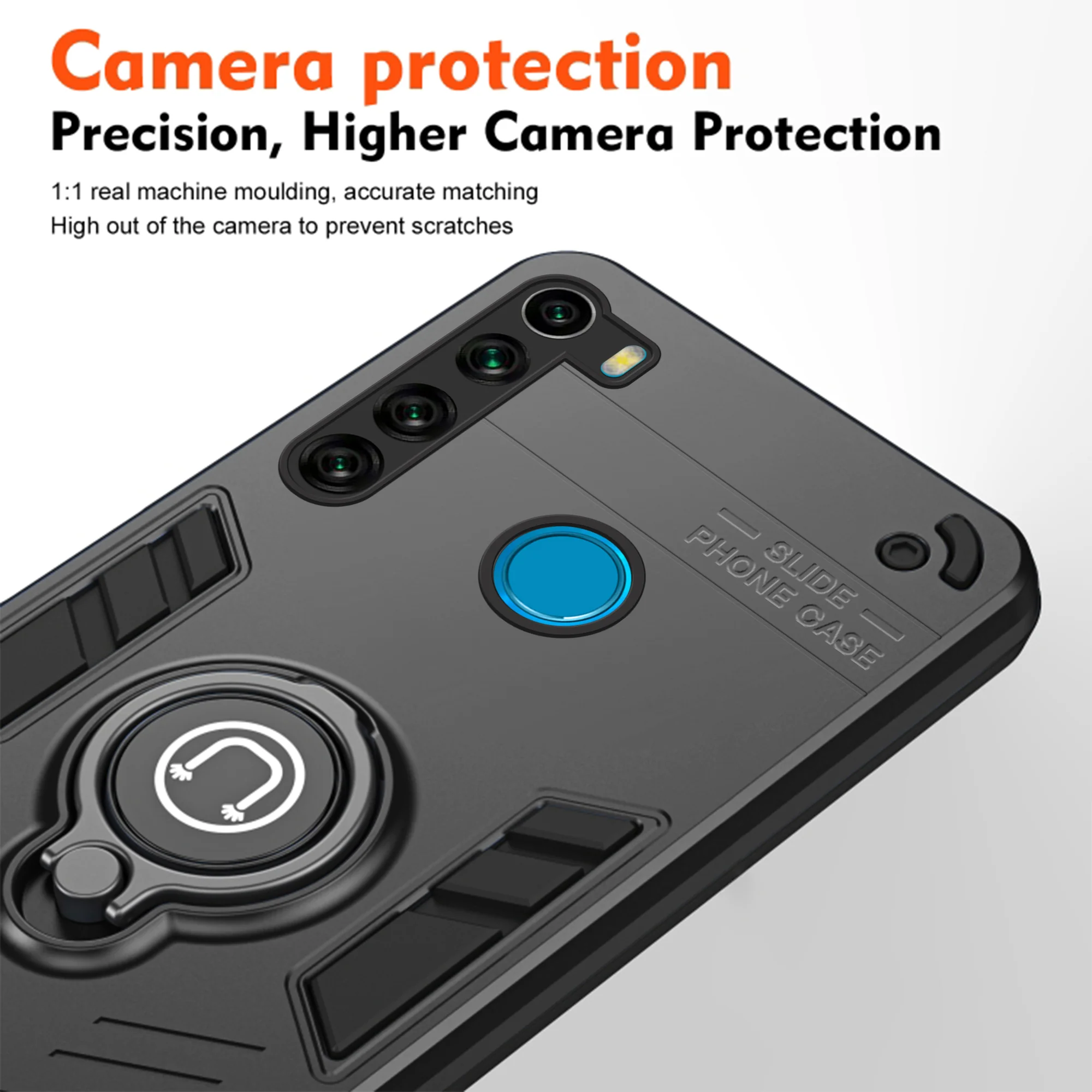 Ultra Rugged Armor Case with Rotating Ring Holder Back Case For Redmi Note 8 - Image 4