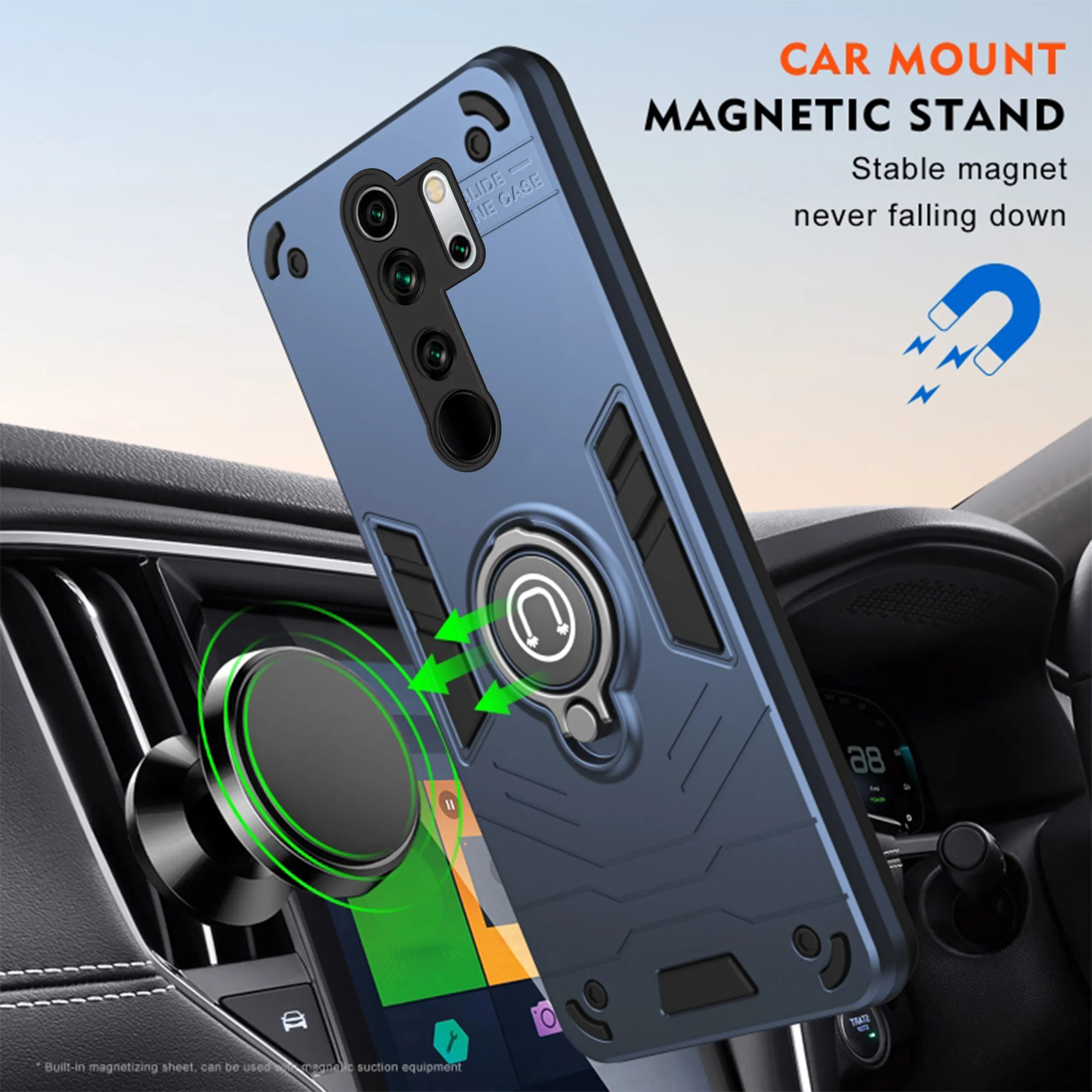 Ultra Rugged Armor Case with Rotating Ring Holder Back Case For Redmi Note 8 Pro - Image 24