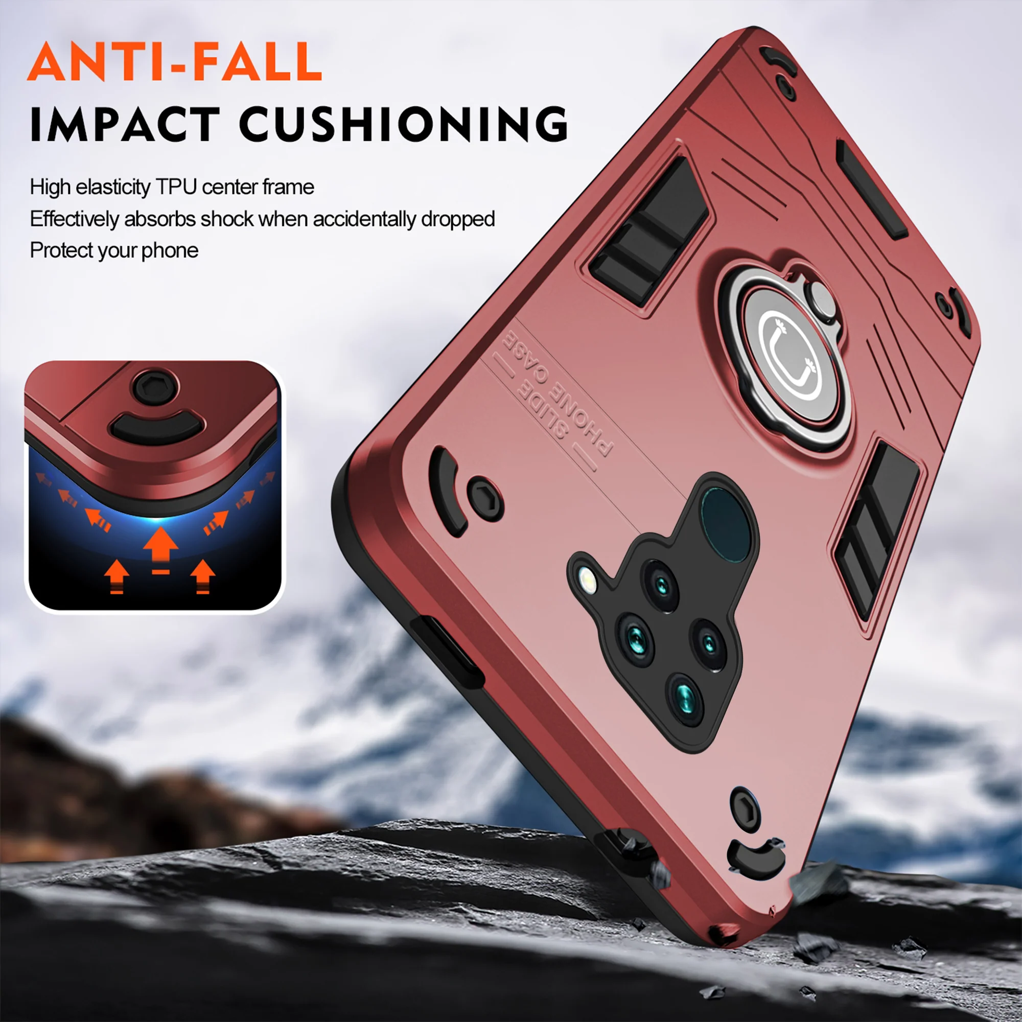 Ultra Rugged Armor Case with Rotating Ring Holder Back Case For Redmi Note 9 - Image 23