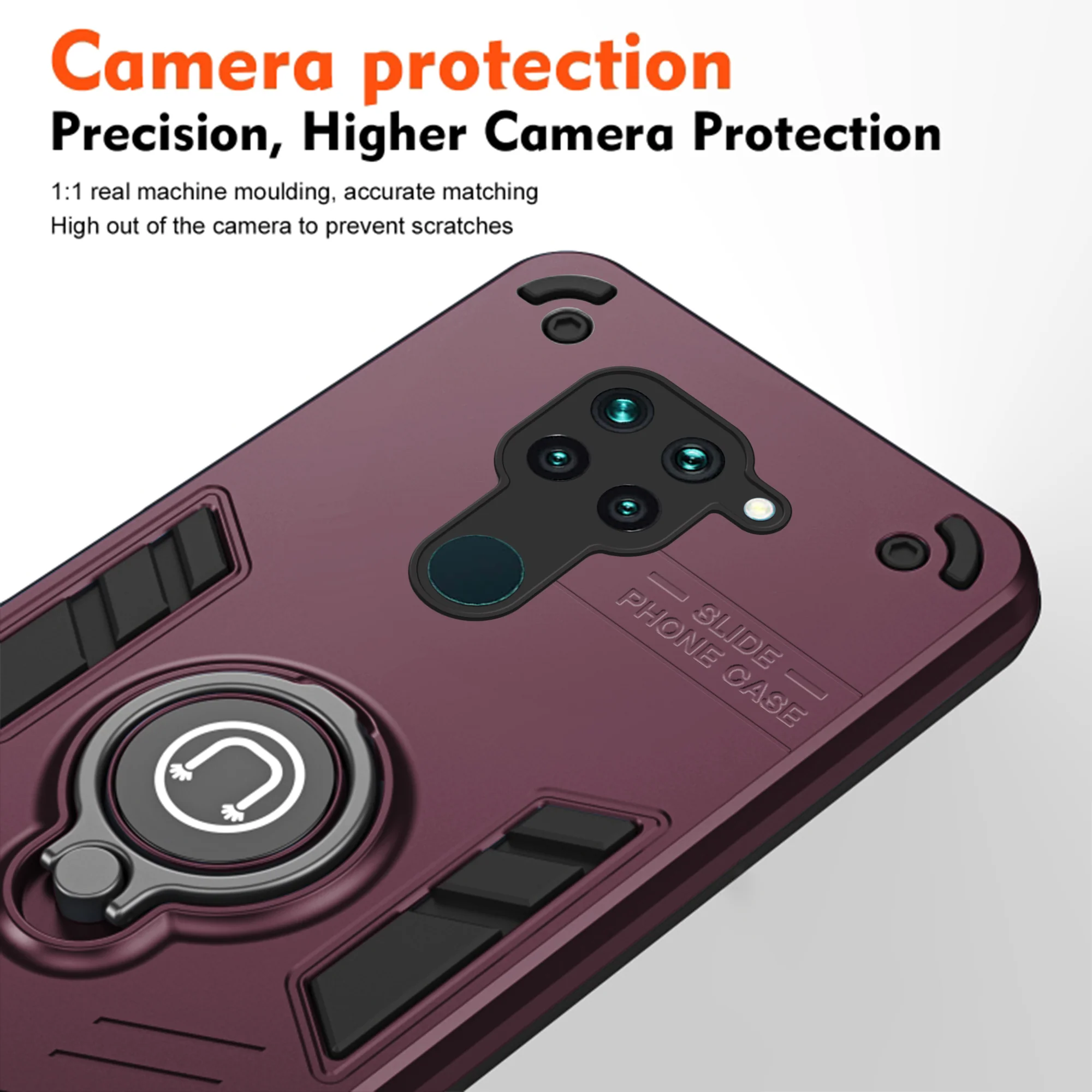 Ultra Rugged Armor Case with Rotating Ring Holder Back Case For Redmi Note 9 - Image 34