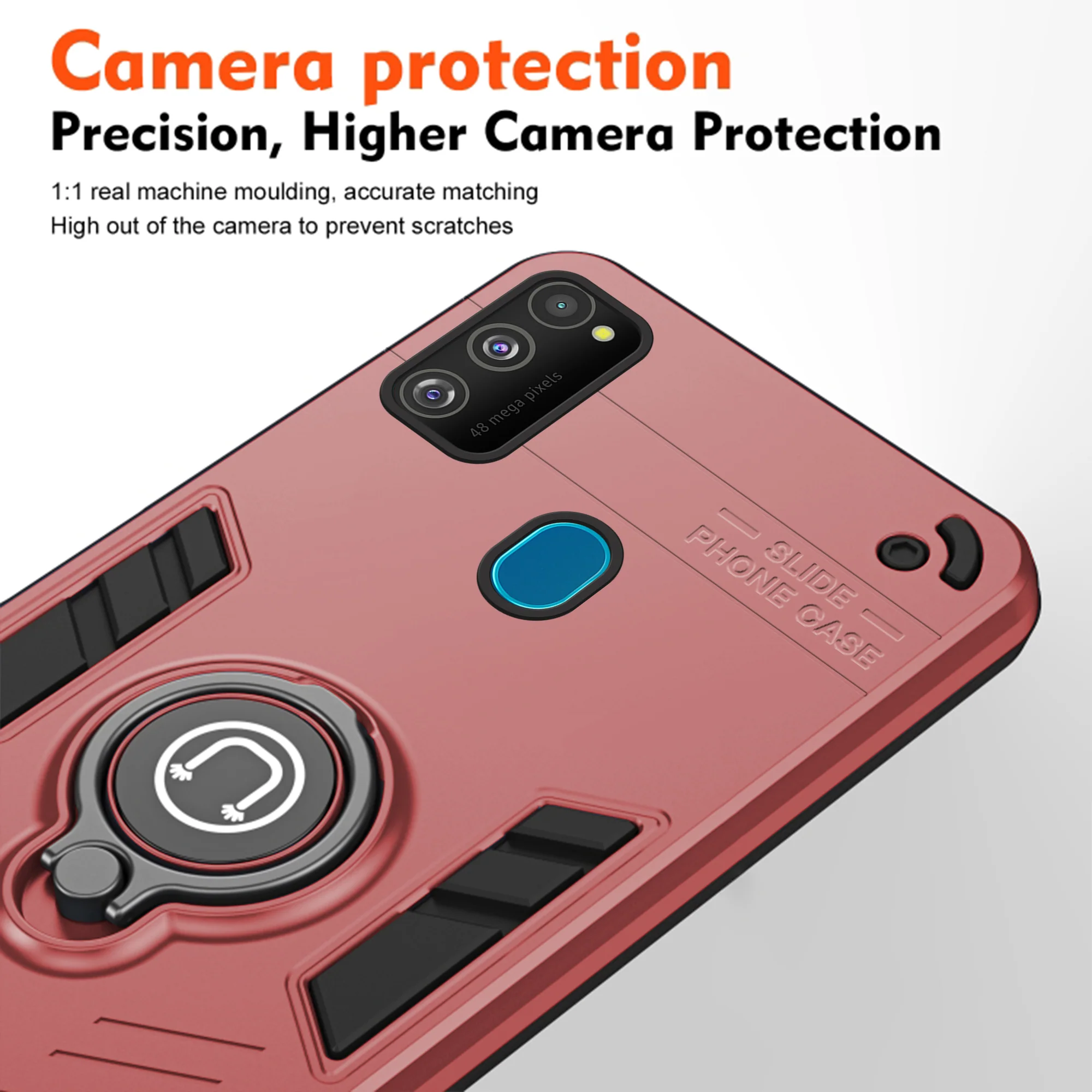 Ultra Rugged Armor Case with Rotating Ring Holder Back Case For Samsung M21 - Image 22