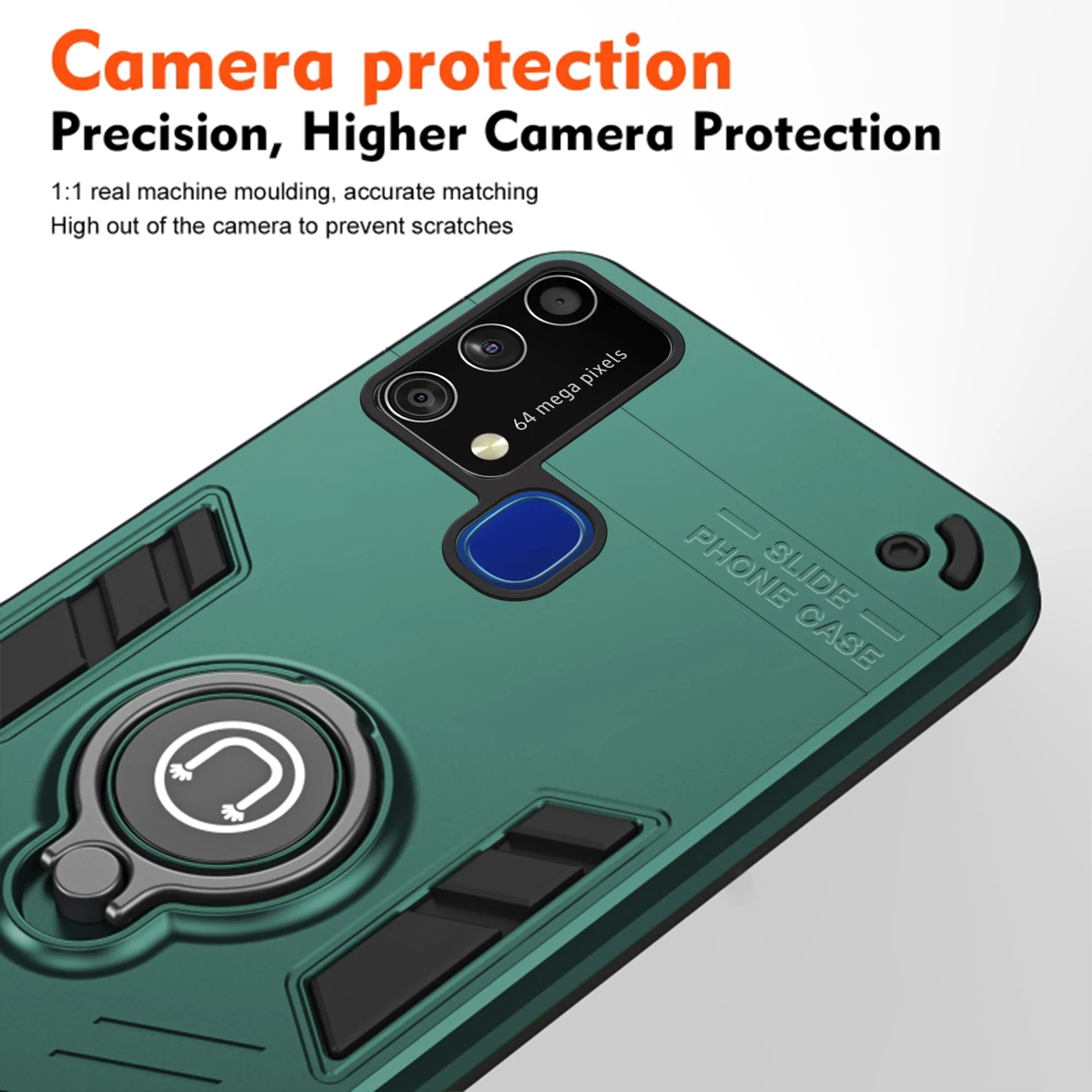 Ultra Rugged Armor Case with Rotating Ring Holder Back Case For Samsung M31 - Image 10