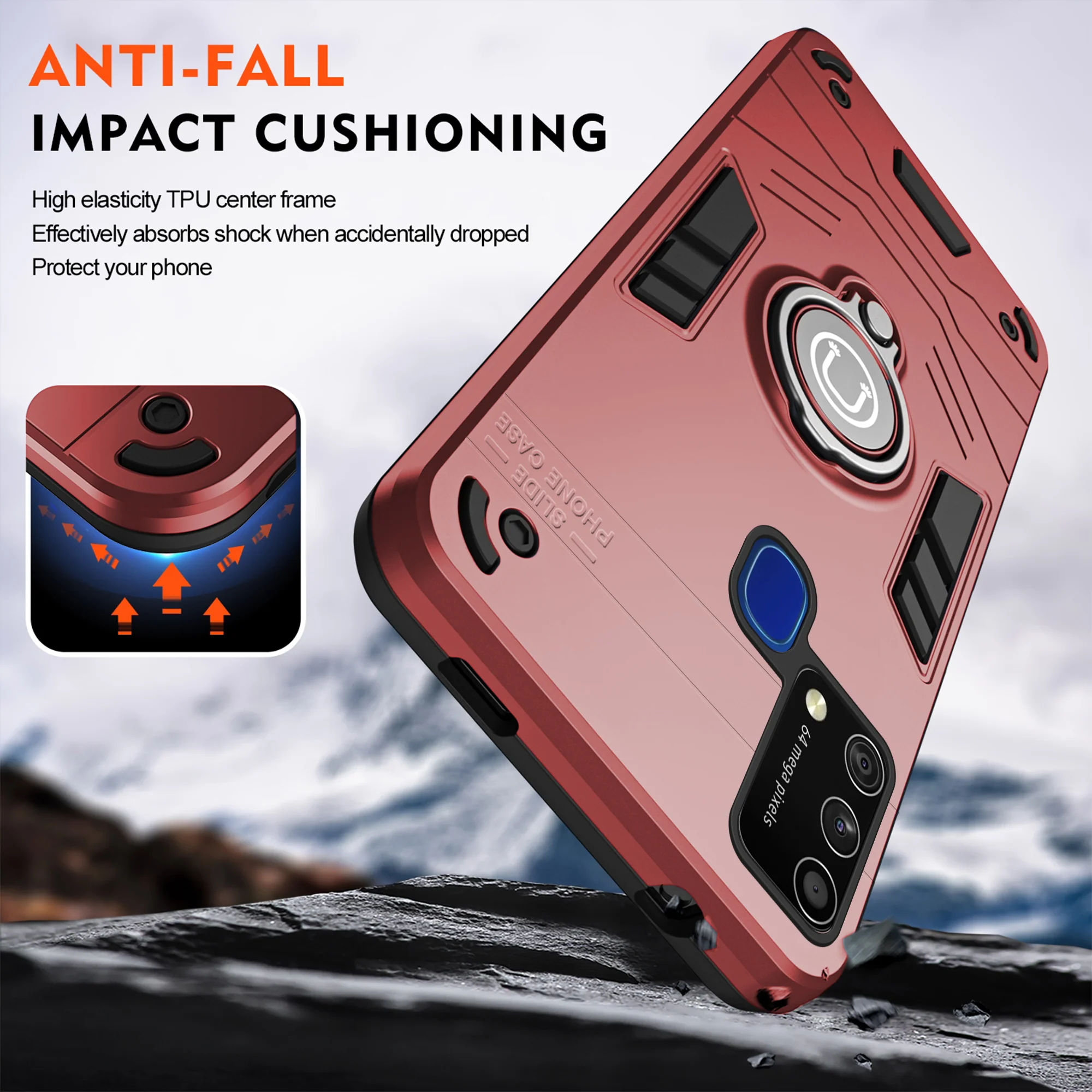 Ultra Rugged Armor Case with Rotating Ring Holder Back Case For Samsung M31 - Image 17