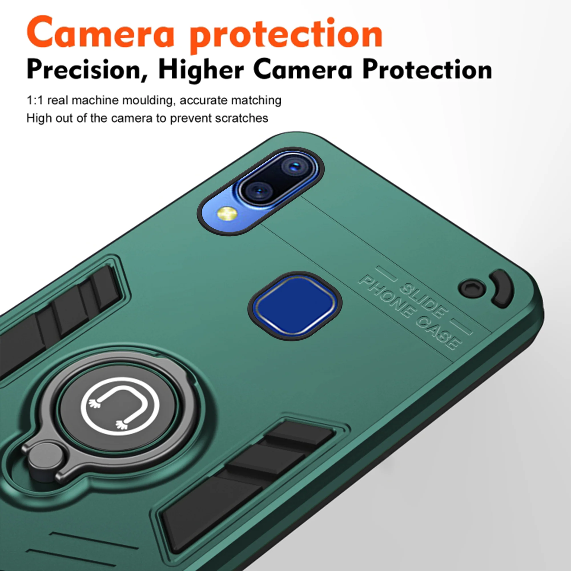 Ultra Rugged Armor Case with Rotating Ring Holder Back Case For Vivo Y95 - Image 10