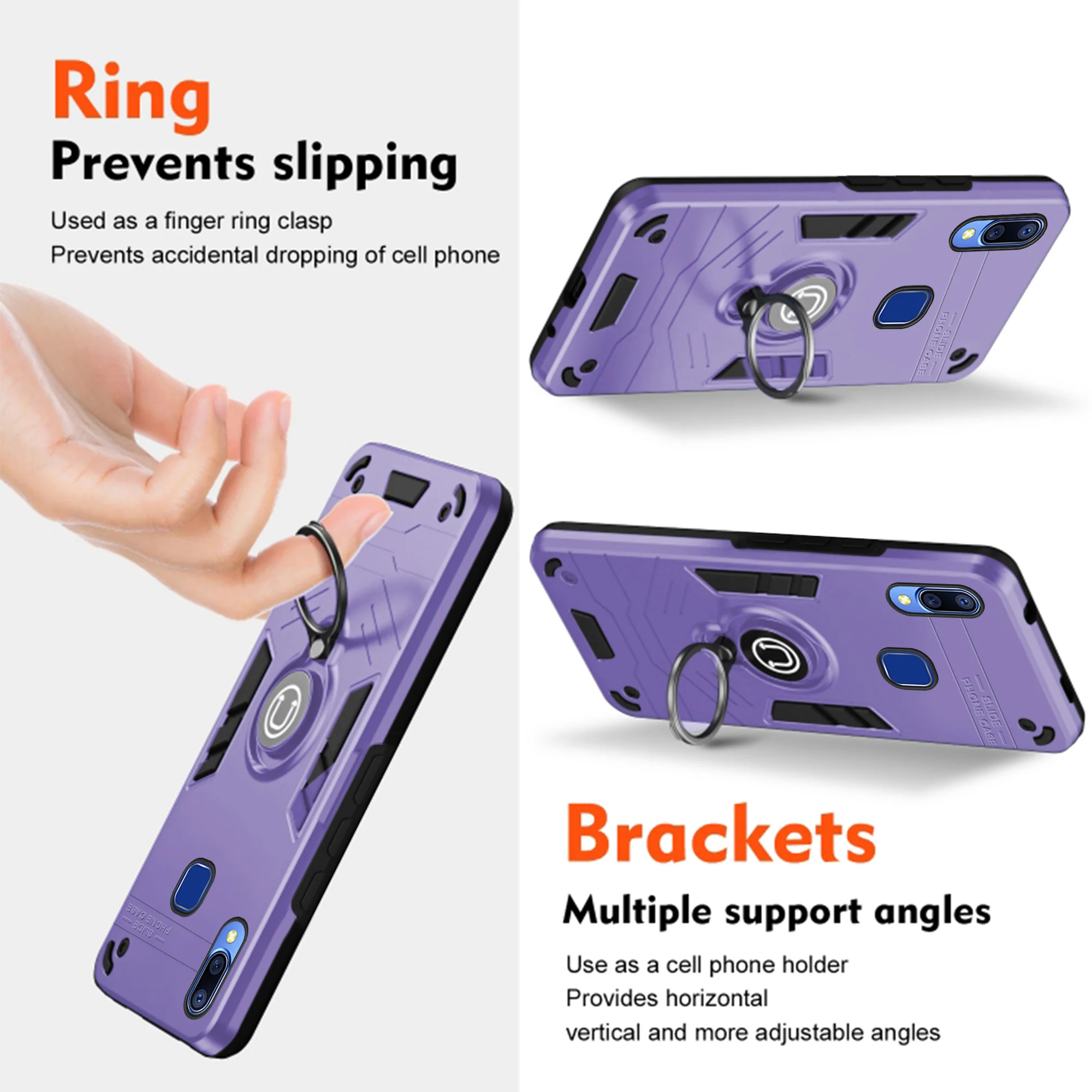 Ultra Rugged Armor Case with Rotating Ring Holder Back Case For Vivo Y95 - Image 15