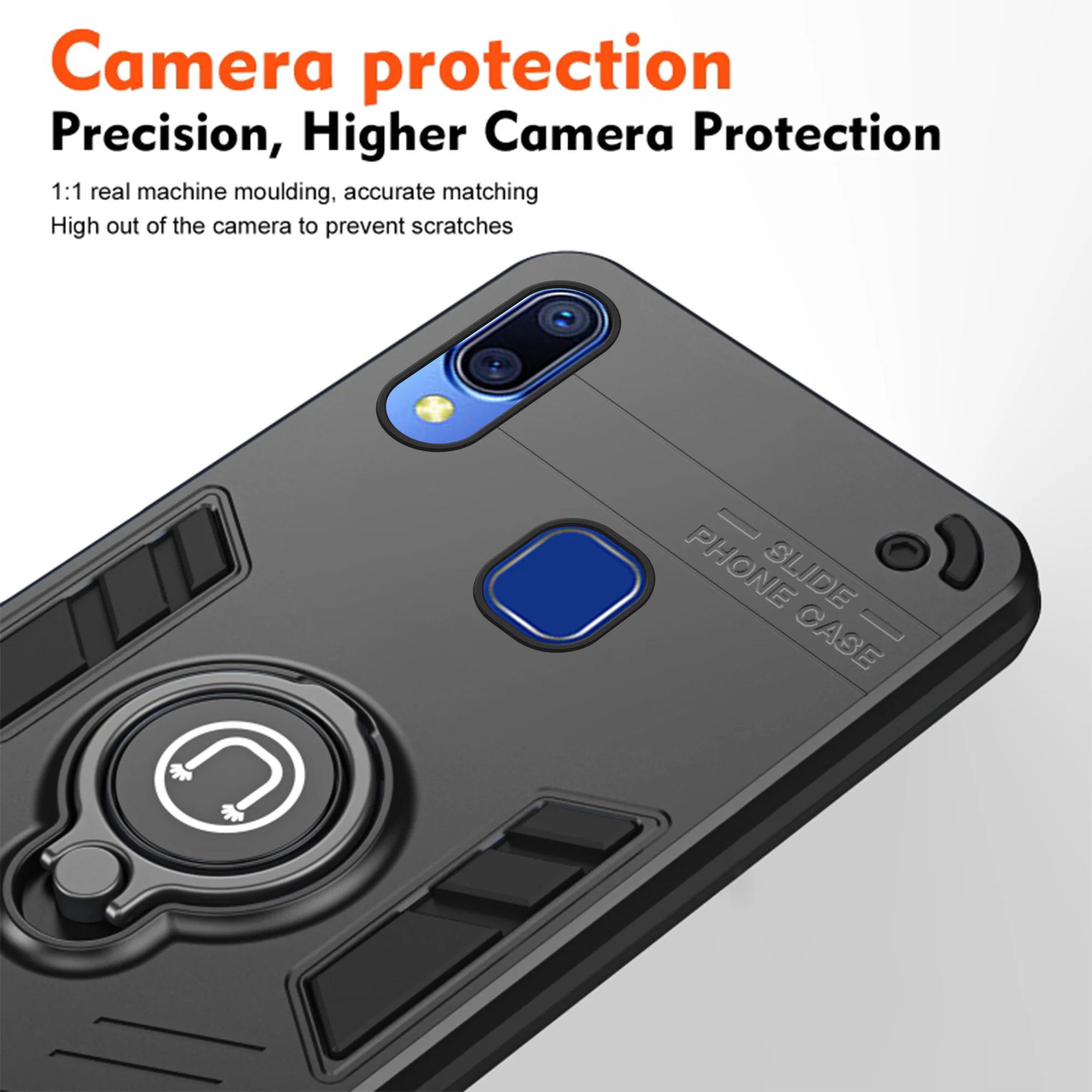 Ultra Rugged Armor Case with Rotating Ring Holder Back Case For Vivo Y95 - Image 4