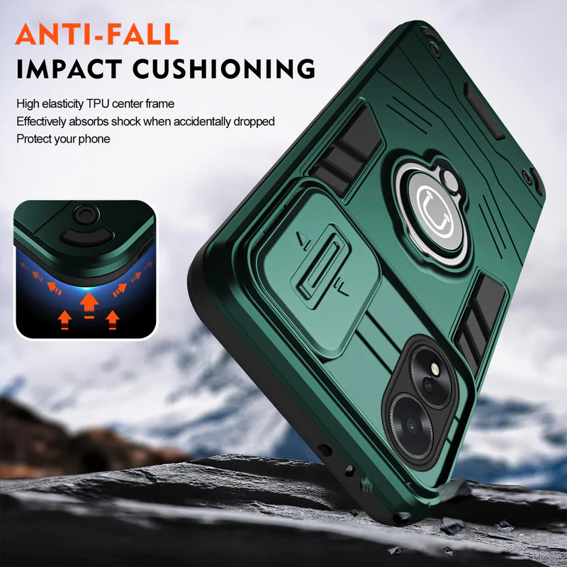 Ultra Rugged Case with Rotating Ring Holder Back Case For Oppo A18 - Image 11