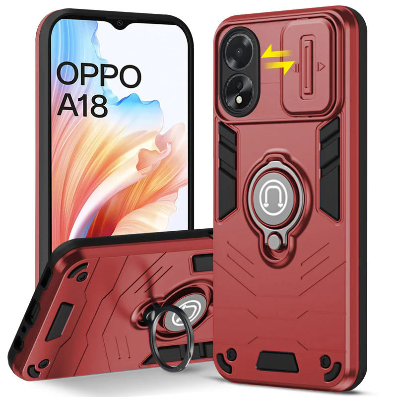 Ultra Rugged Case with Rotating Ring Holder Back Case For Oppo A18 - Image 19