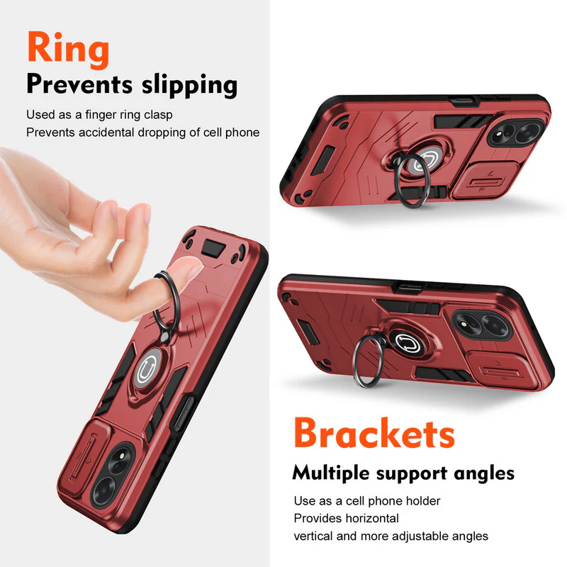 Ultra Rugged Case with Rotating Ring Holder Back Case For Oppo A18 - Image 21
