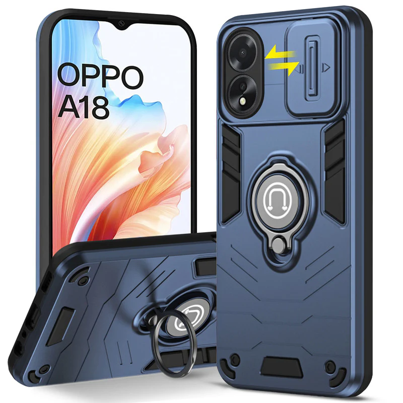 Ultra Rugged Case with Rotating Ring Holder Back Case For Oppo A18 - Image 25