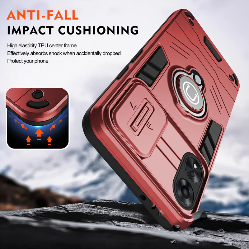Ultra Rugged Case with Rotating Ring Holder Back Case For Oppo A78 5G - Image 17
