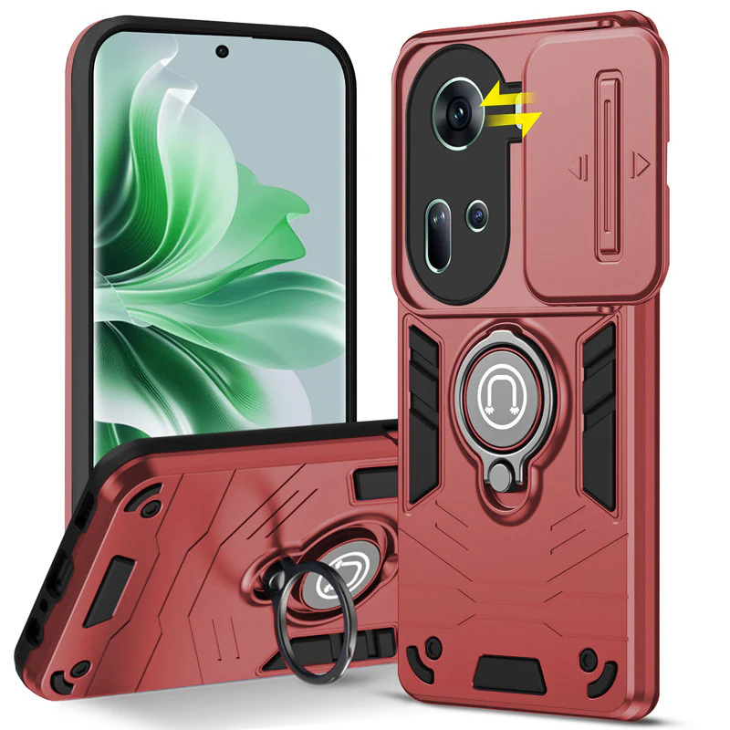 Ultra Rugged Case with Rotating Ring Holder Back Case For Oppo Reno 11 5G