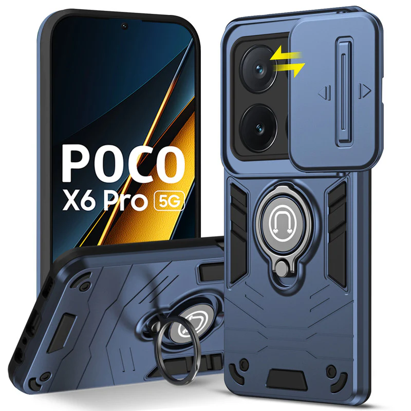 Ultra Rugged Case with Rotating Ring Holder Back Case For Poco X6 Pro 5G - Image 13