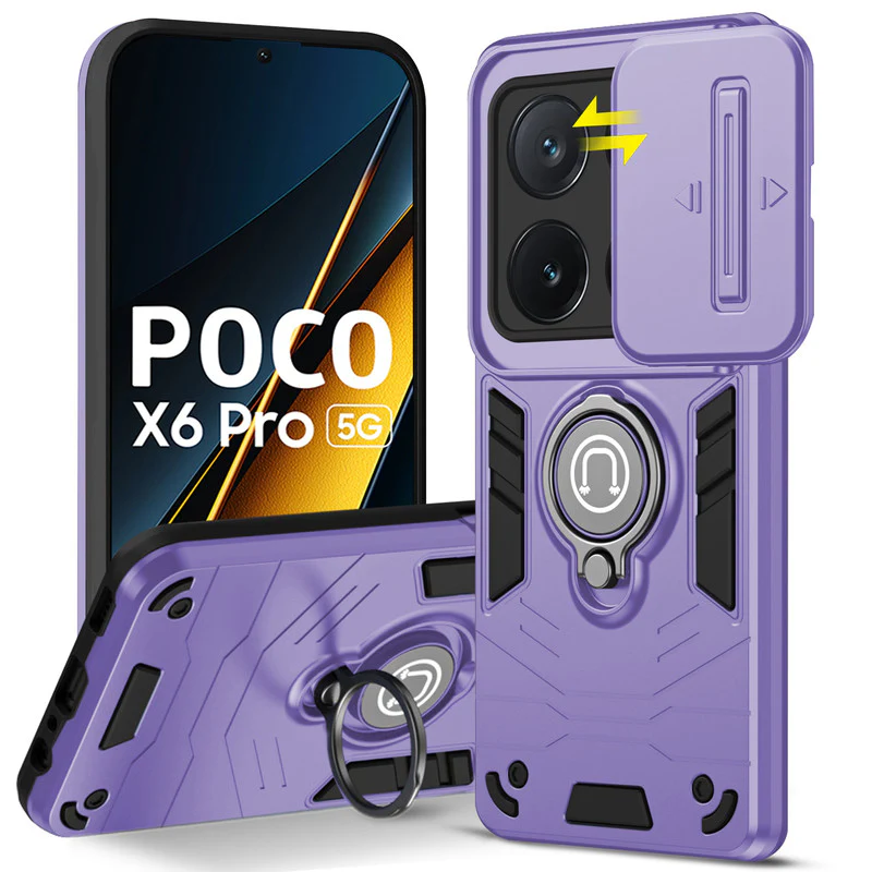 Ultra Rugged Case with Rotating Ring Holder Back Case For Poco X6 Pro 5G - Image 7