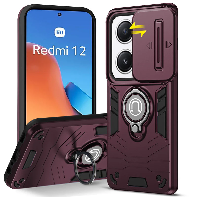 Ultra Rugged Case with Rotating Ring Holder Back Case For Redmi 12 4G - Image 31