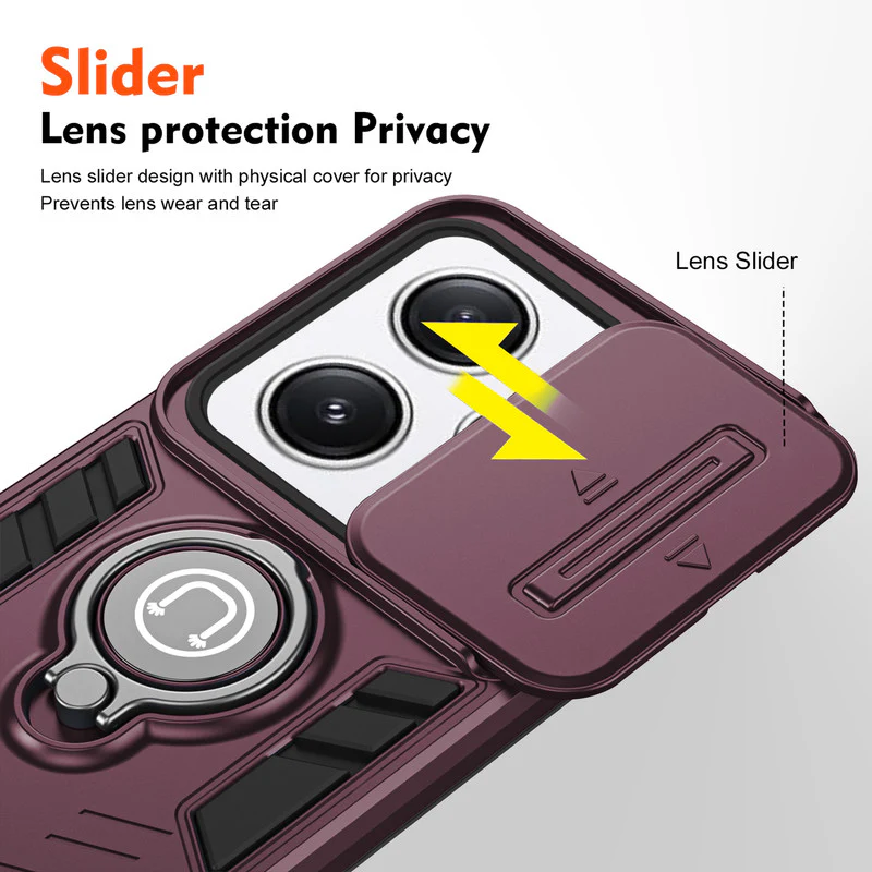 Ultra Rugged Case with Rotating Ring Holder Back Case For Redmi 12 4G - Image 34