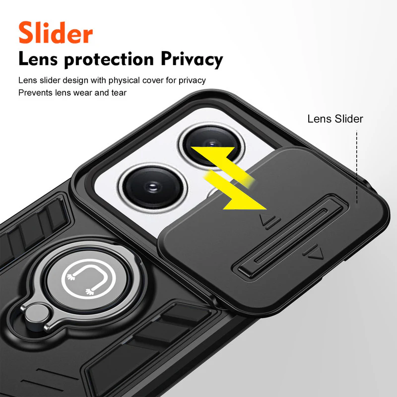 Ultra Rugged Case with Rotating Ring Holder Back Case For Redmi 12 4G - Image 4