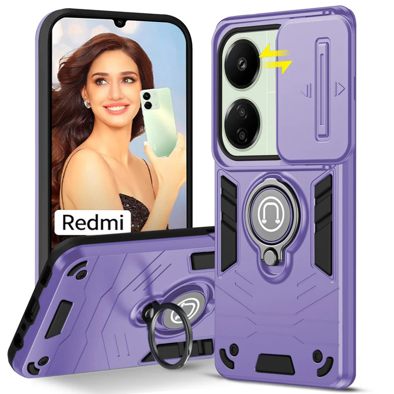 Ultra Rugged Case with Rotating Ring Holder Back Case For Redmi 13C 4G - Image 13