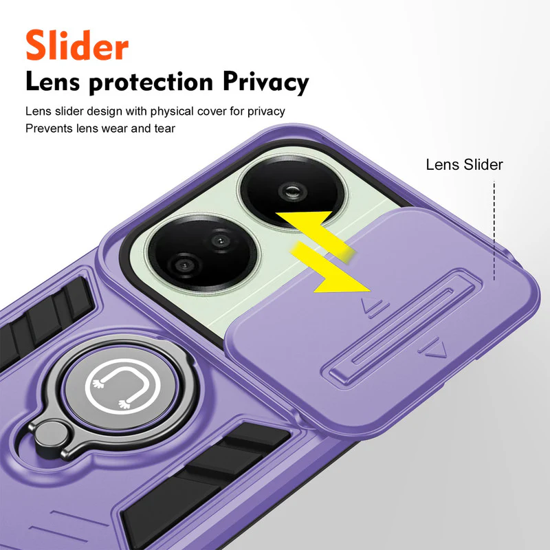 Ultra Rugged Case with Rotating Ring Holder Back Case For Redmi 13C 4G - Image 16