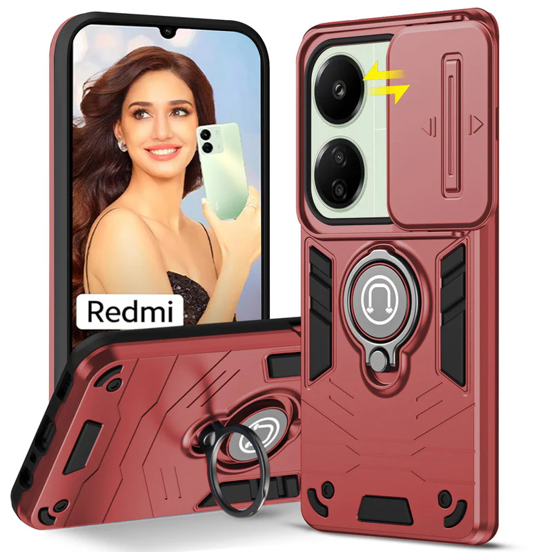 Ultra Rugged Case with Rotating Ring Holder Back Case For Redmi 13C 4G - Image 19