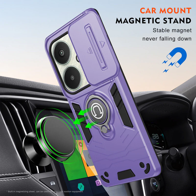 Ultra Rugged Case with Rotating Ring Holder Back Case For Redmi 13C 5G - Image 12